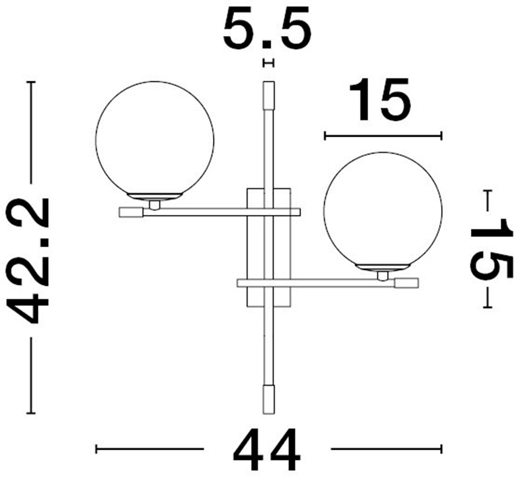 Nova Luce Wandleuchte »GIT«, 2 flammig, Leuchtmittel G9 | ohne Leuchtmittel, Ohne Beleuchtung