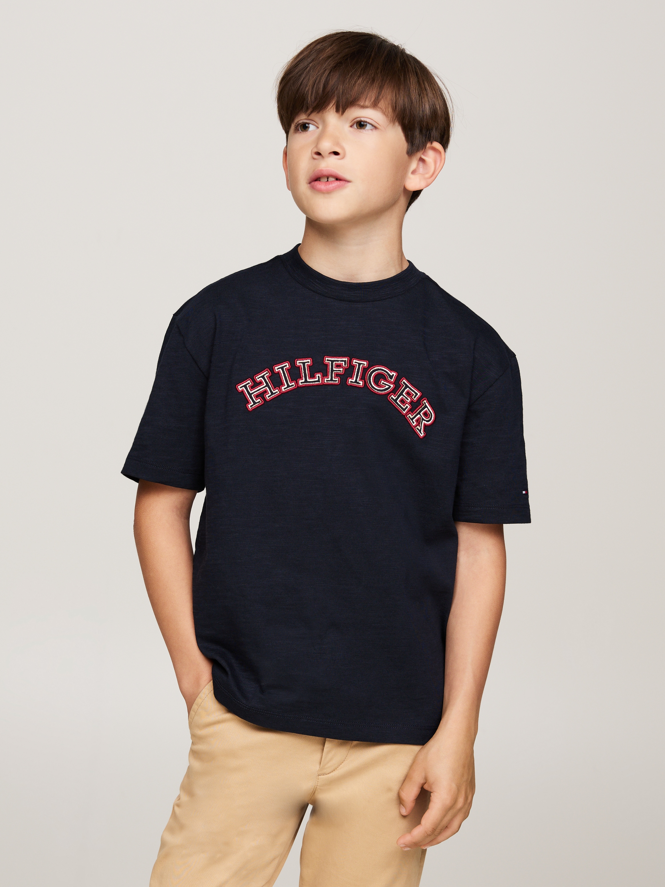 TOMMY HILFIGER Kurzarmshirt »MONOTYPE EMBROIDERED REG...