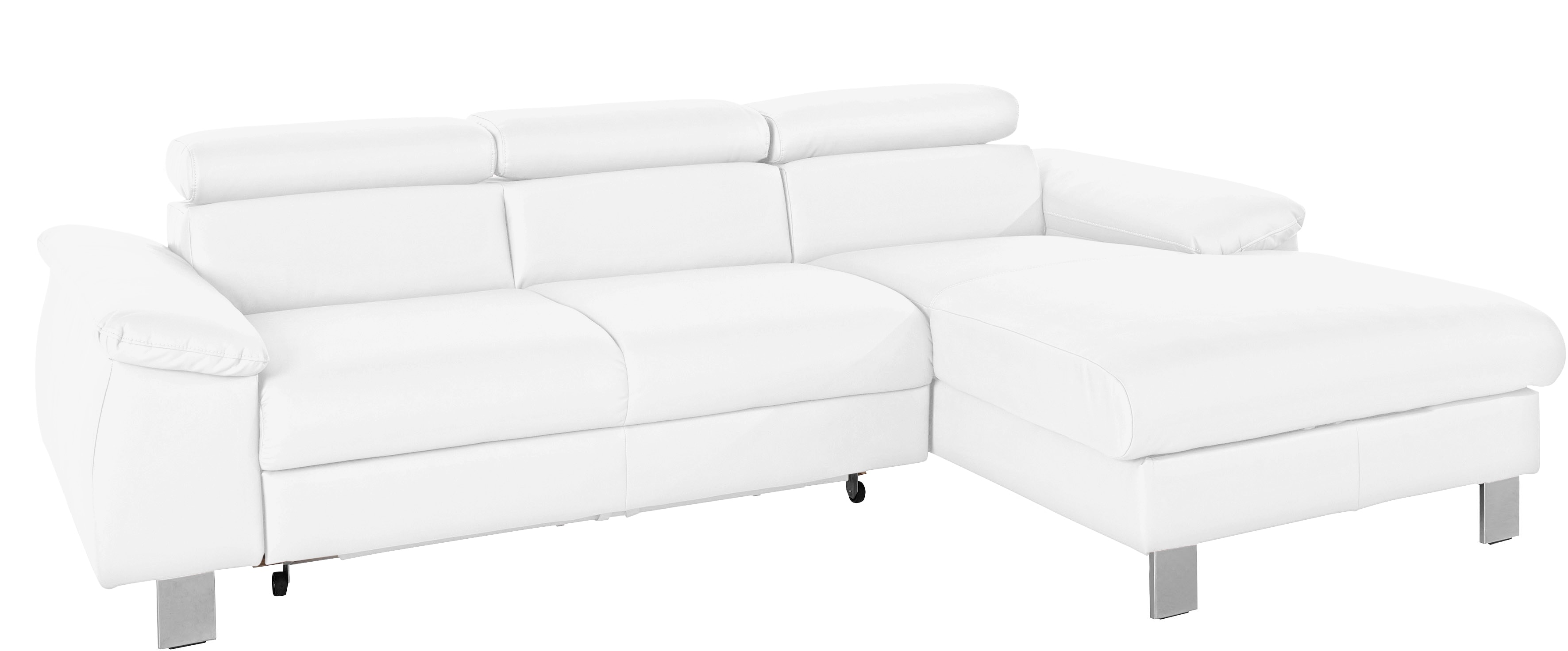 COTTA Ecksofa "Komaris L-Form,B:244cm, inkl. Kopfteilverstellung, Wellenunterfederung" optional mit Schlaffunktion und Bettkasten, plus opt. LED Beleuchtung