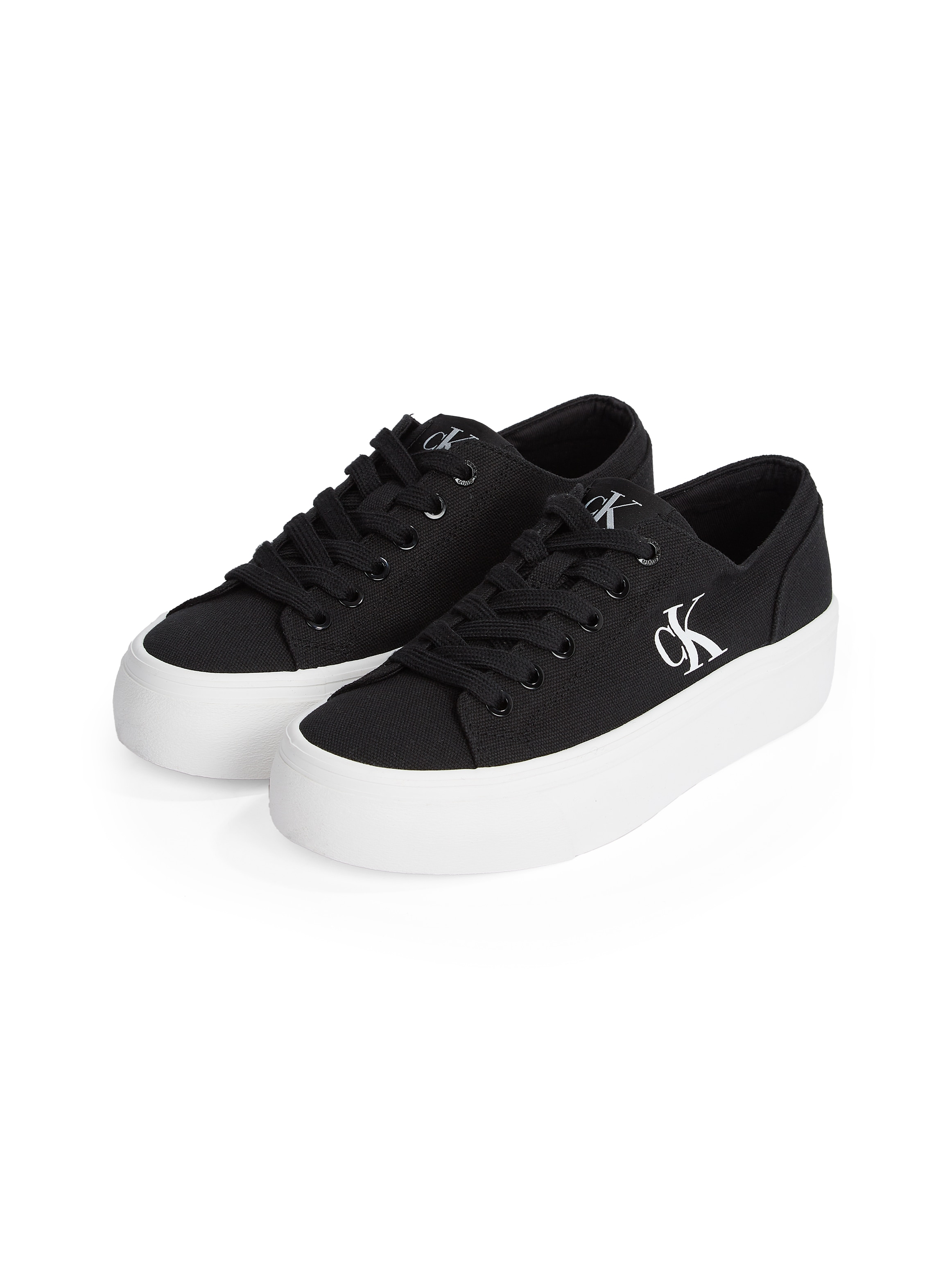 Calvin Klein Jeans Plateausneaker »VULC FLATFORM LOW CV MG«, Schnürschuh, Freizeitschuh, Halbschuh mit seitlichem Logo