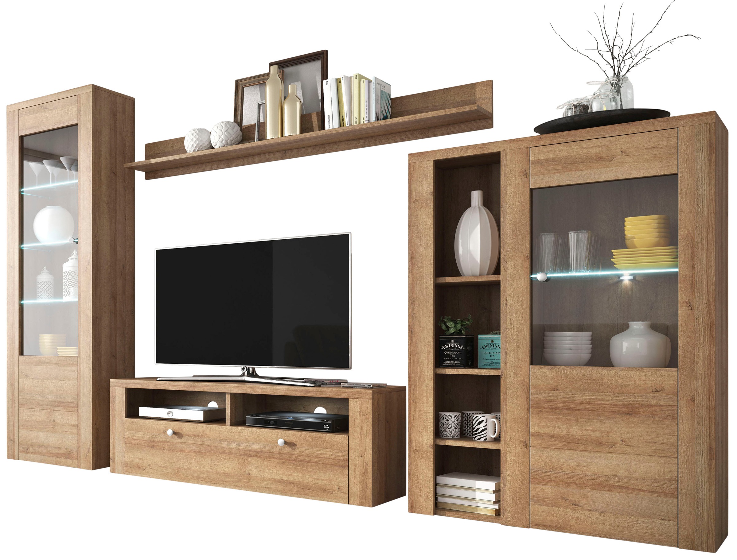 Home affaire Wohnwand "Larona, Anbauwand, Set 4 Teilig" Set, 4 Stk. tlg. günstig online kaufen