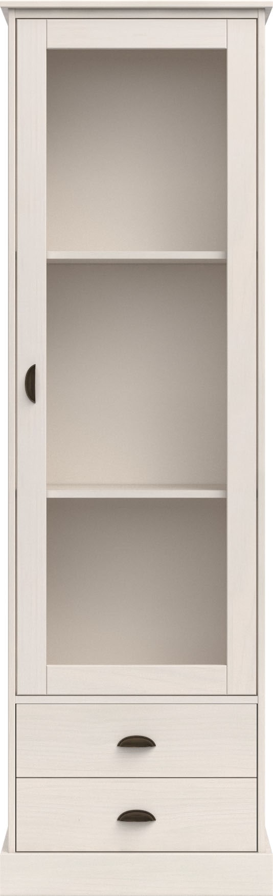 Home affaire Vitrine »Schröder«, mit 1 Schiebetür, 2 Schubkästen, aus massivem Kiefernholz, Breite 55cm