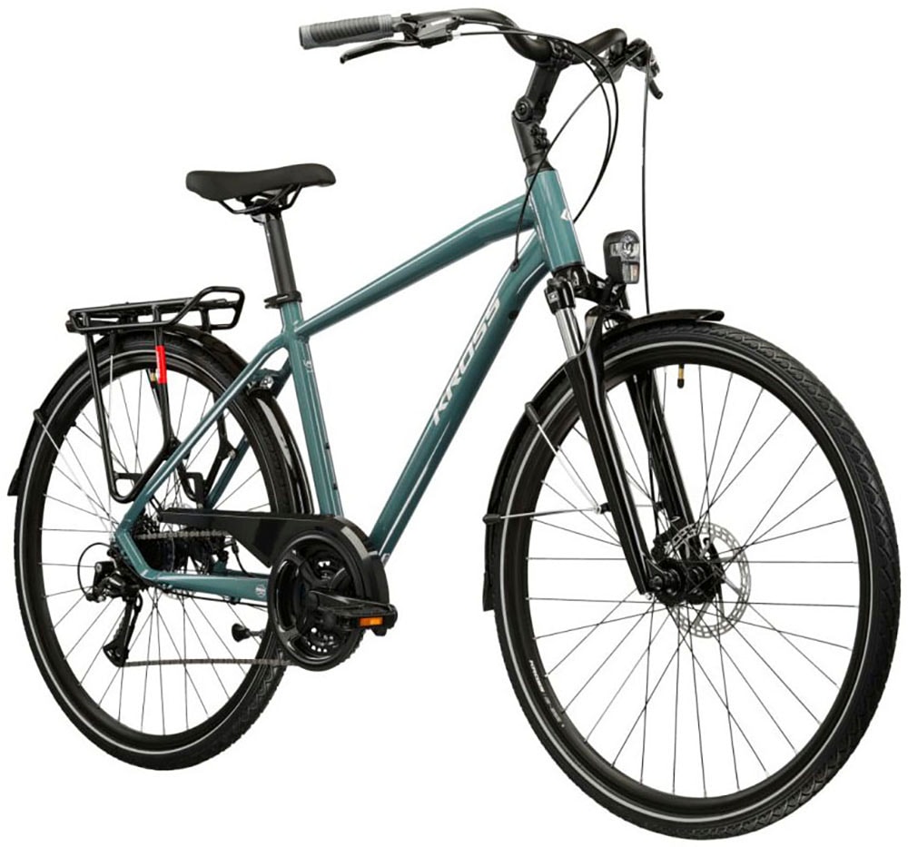 Kross Trekkingrad »Herren-Trekkingrad 28" Trans 3.0 Grün 24 Gänge« 24 Gang Shimano ACERA M3020 Schaltwerk Kettenschaltung