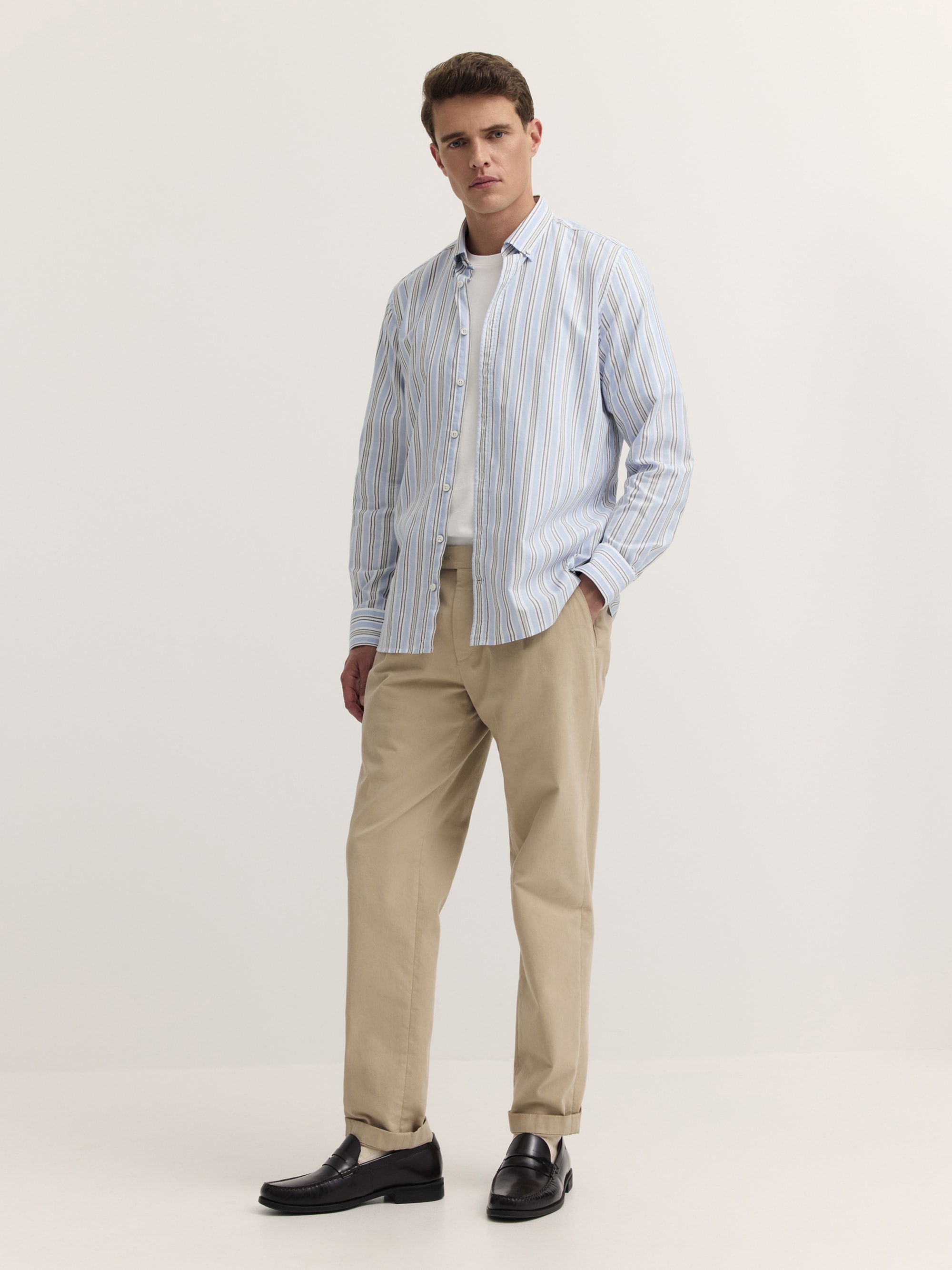 bugatti Langarmhemd »Modern Fit« Modern Fit Oxford Gestreift Button-Down