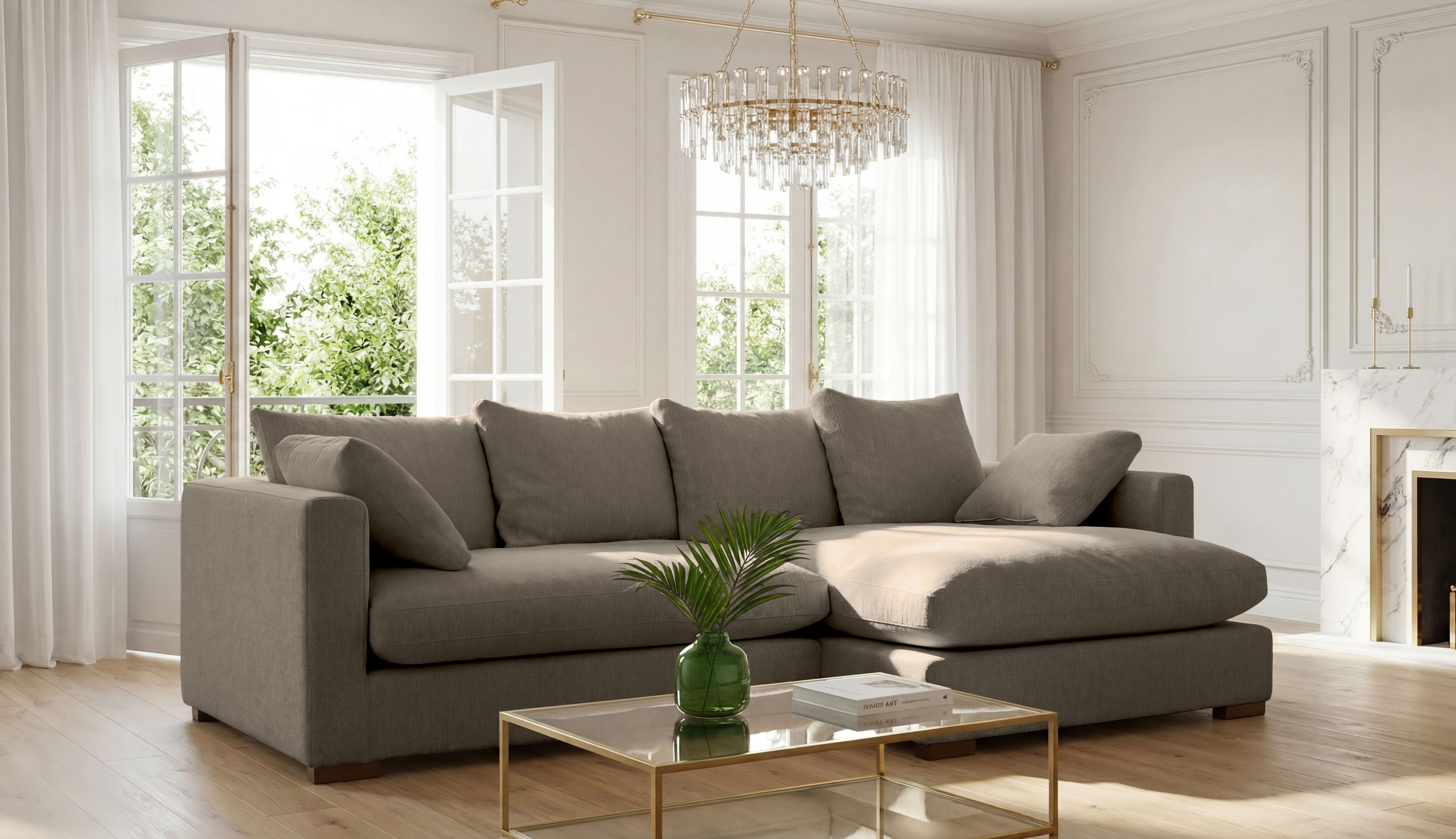 OTTO home Ecksofa "Coray" Breite 266 cm, extra weich und kuschelig, mit Federn und Daunen