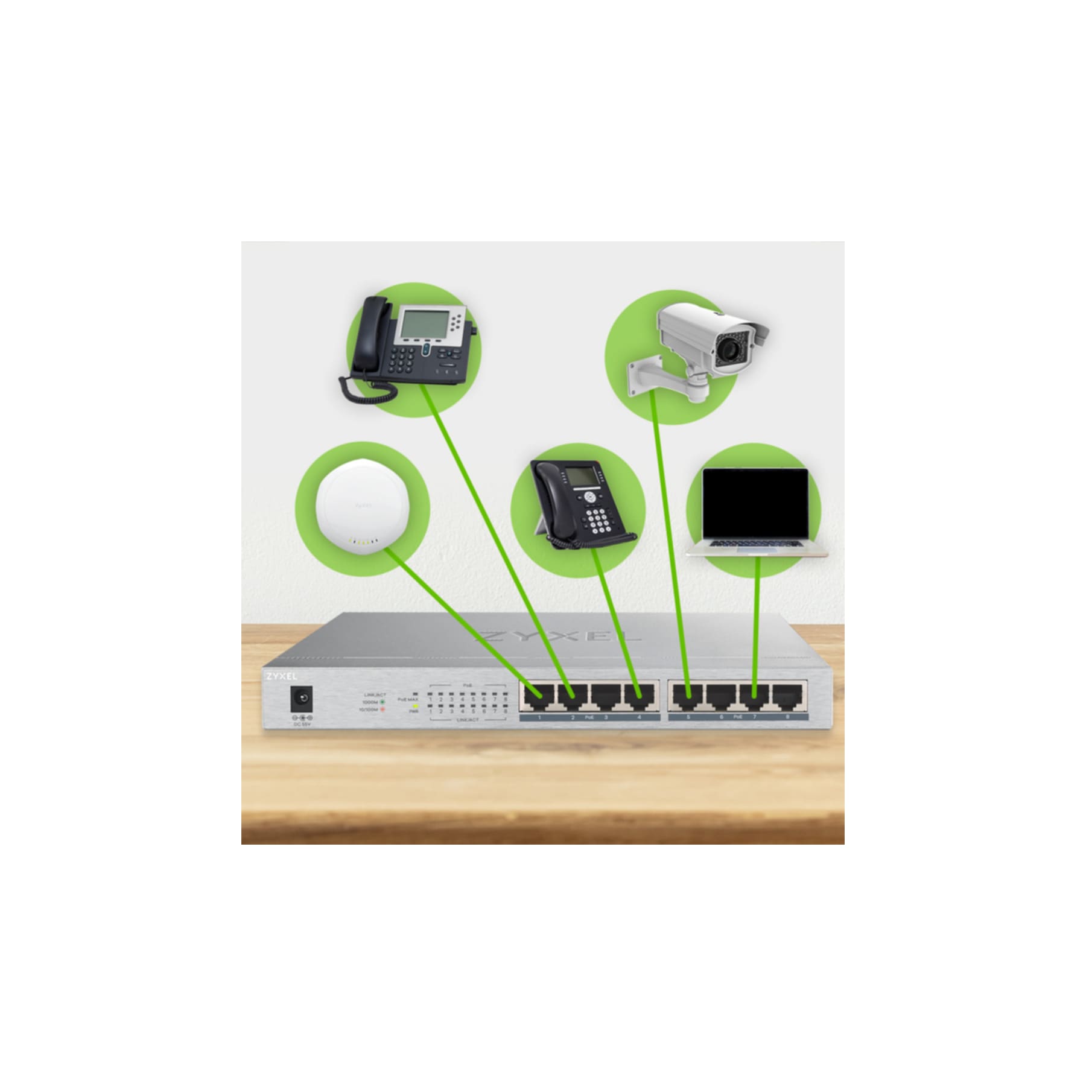 Zyxel Netzwerk-Switch »GS1008HP«