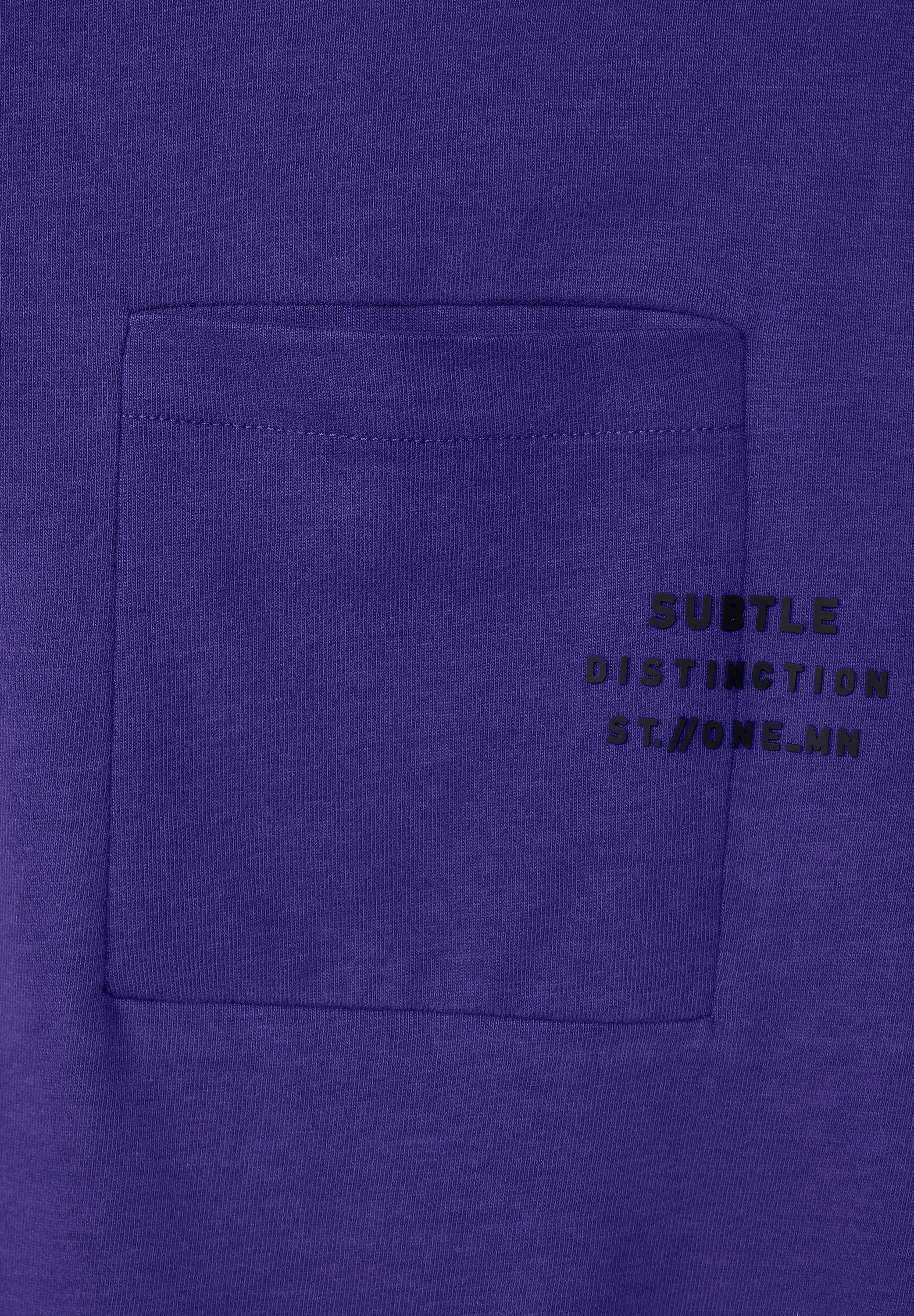 STREET ONE MEN Stehkragenshirt, aus reiner Baumwolle
