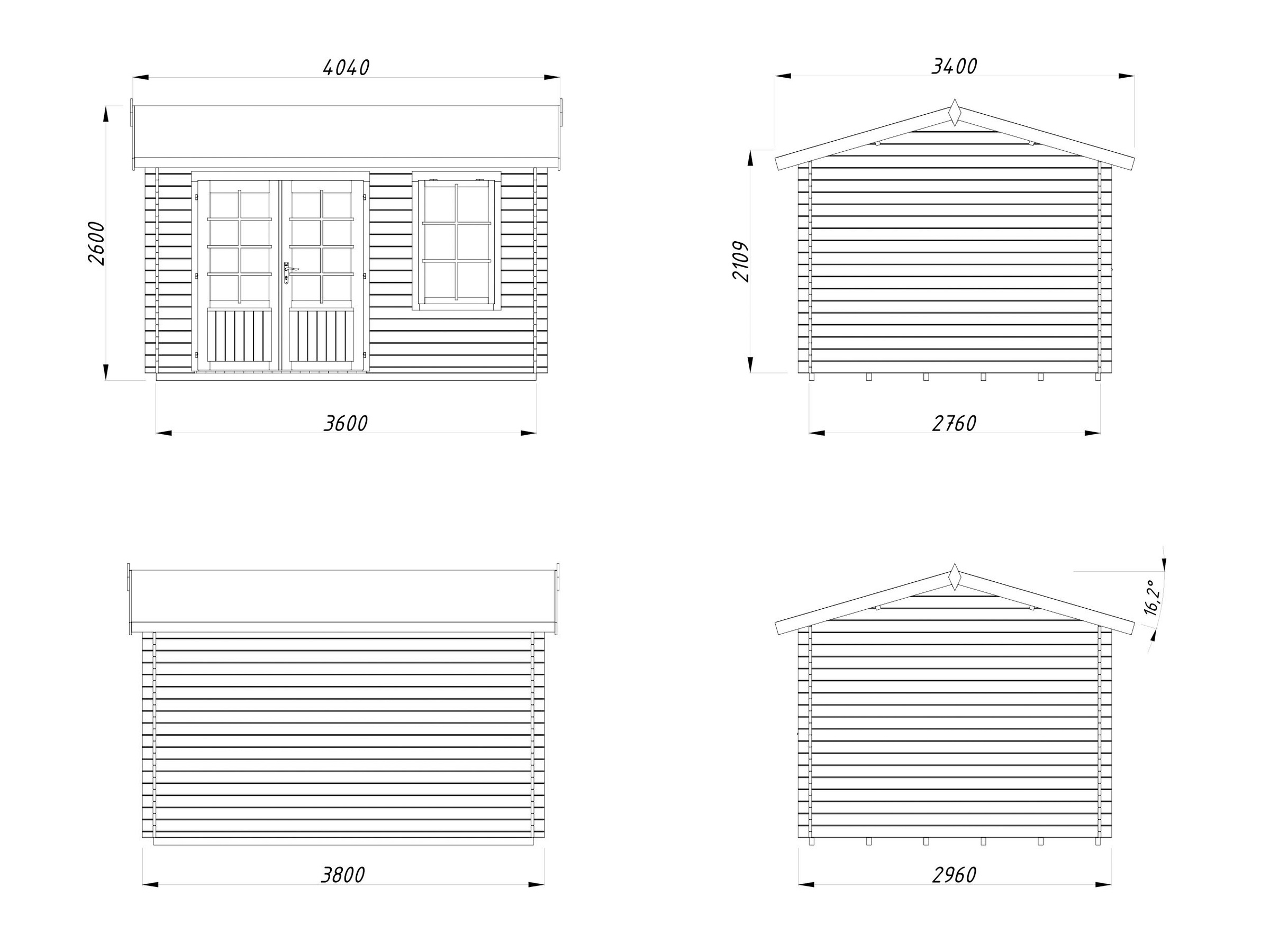 Palmako Gartenhaus »Iris« verschiedene Farben