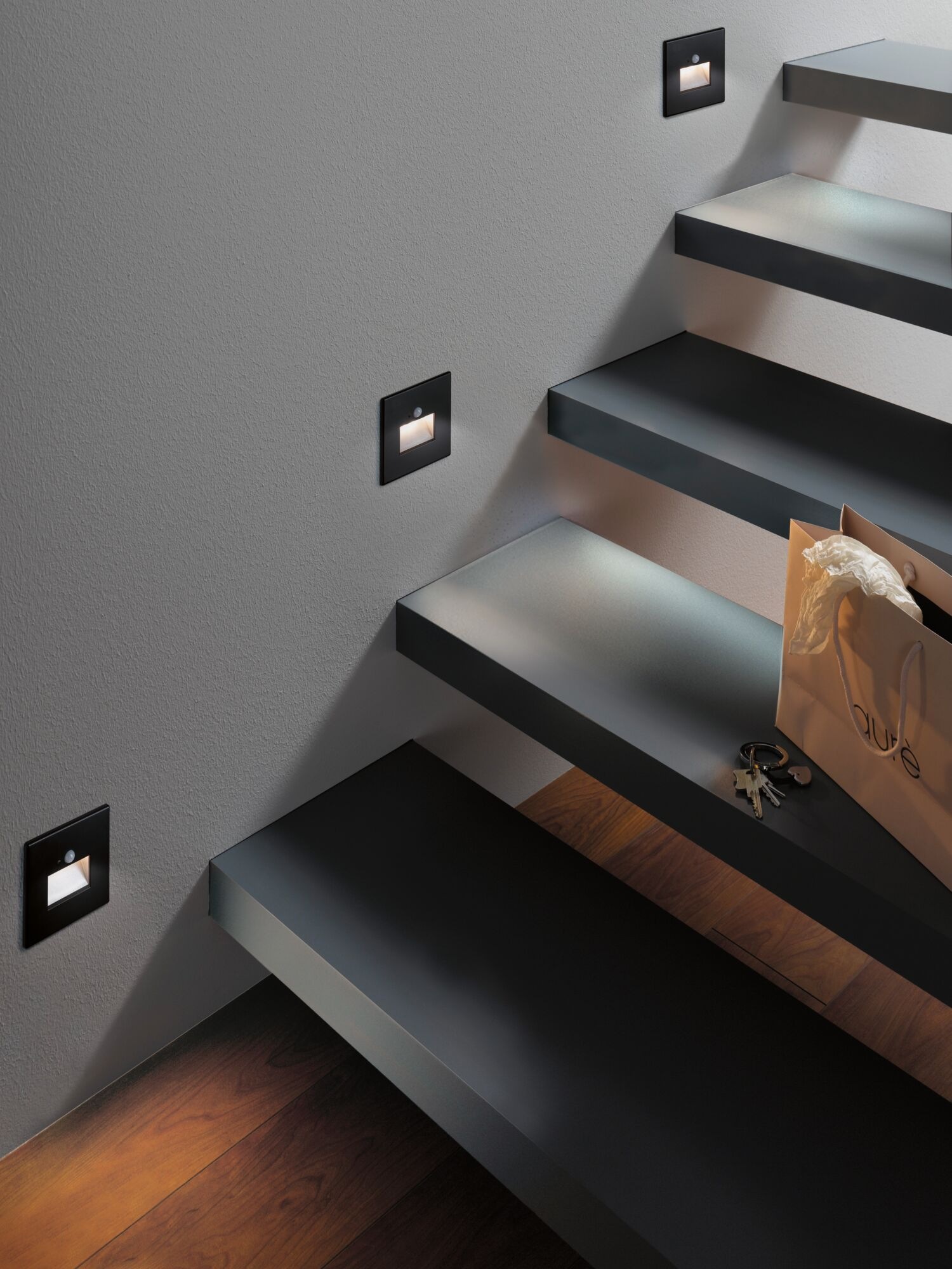 Paulmann LED Einbauleuchte »LED Wandeinbauleuchte Edge Quadro 1,2W 25lm 230V 2700K«, 1 flammig, Bewegungsmelder