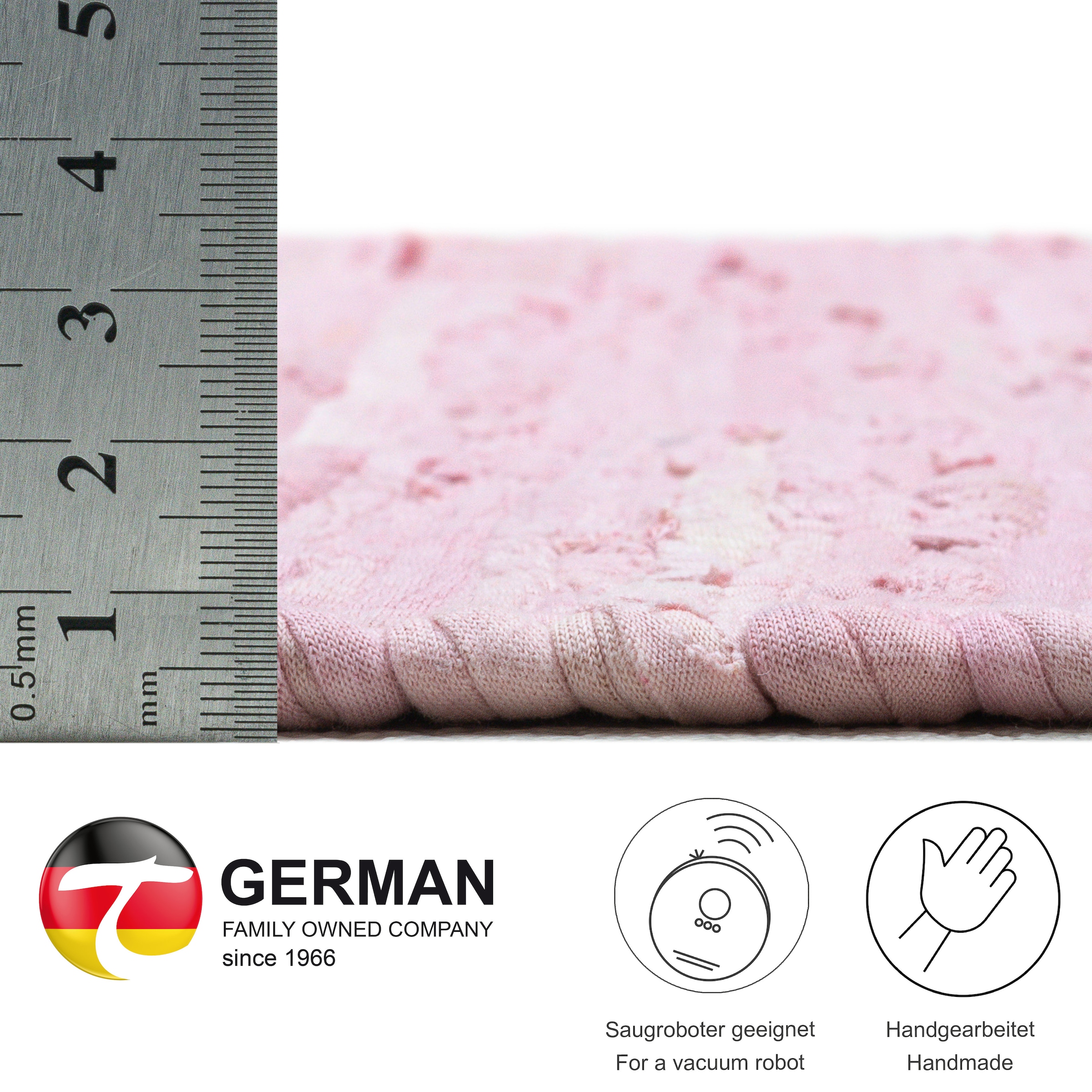 THEKO Teppich »Happy Cotton Fleckerl, handgewebt« rechteckig 5 mm Höhe Flachgewebe, reine Baumwolle, meliert, mit Fransen, auch als Läufer
