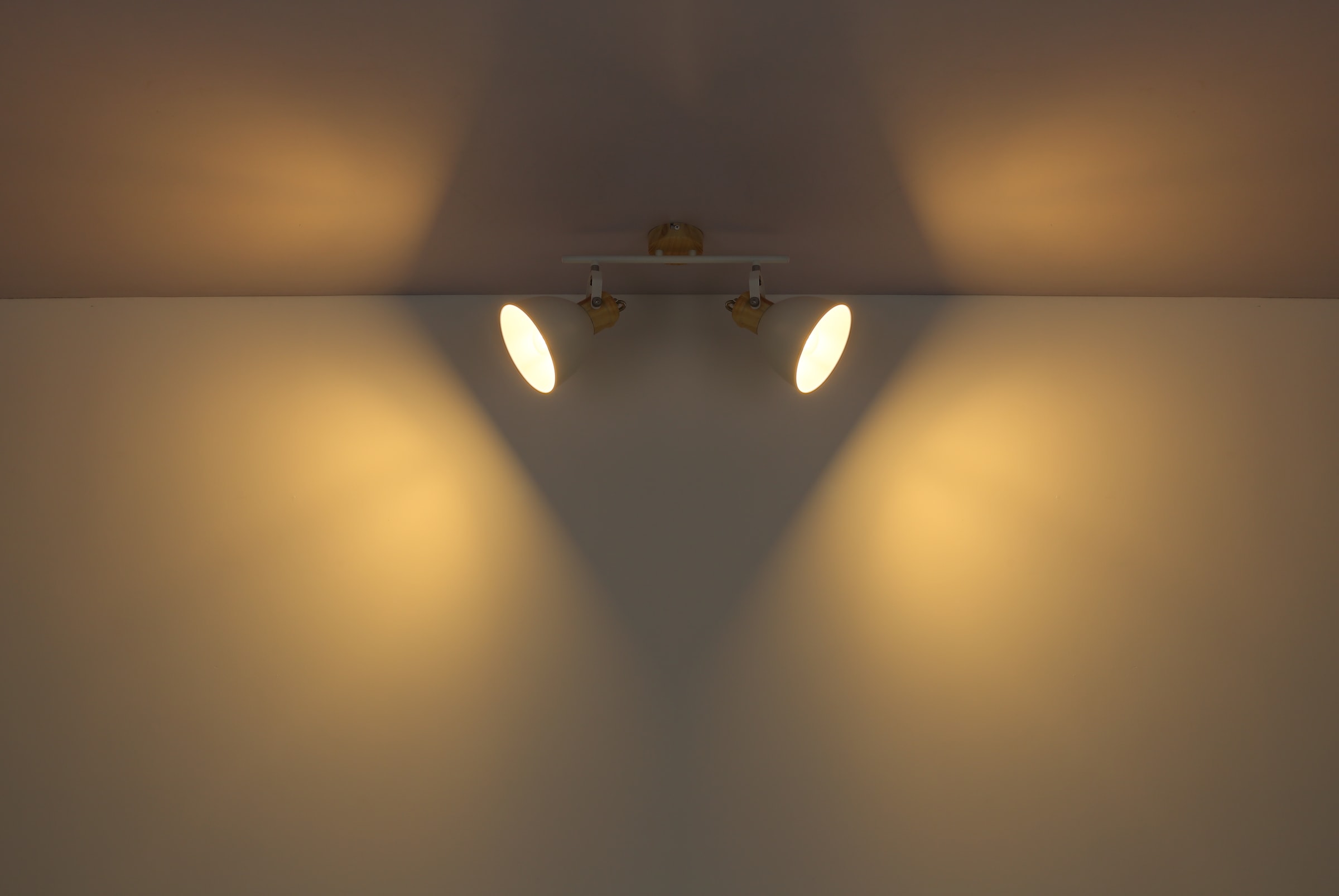 GLOBO LIGHTING Deckenstrahler »WIHO«, Leuchtmittel E27 | ohne Leuchtmittel, Deckenspot/weiß/holzoptik/Flur/Wohnzimmer