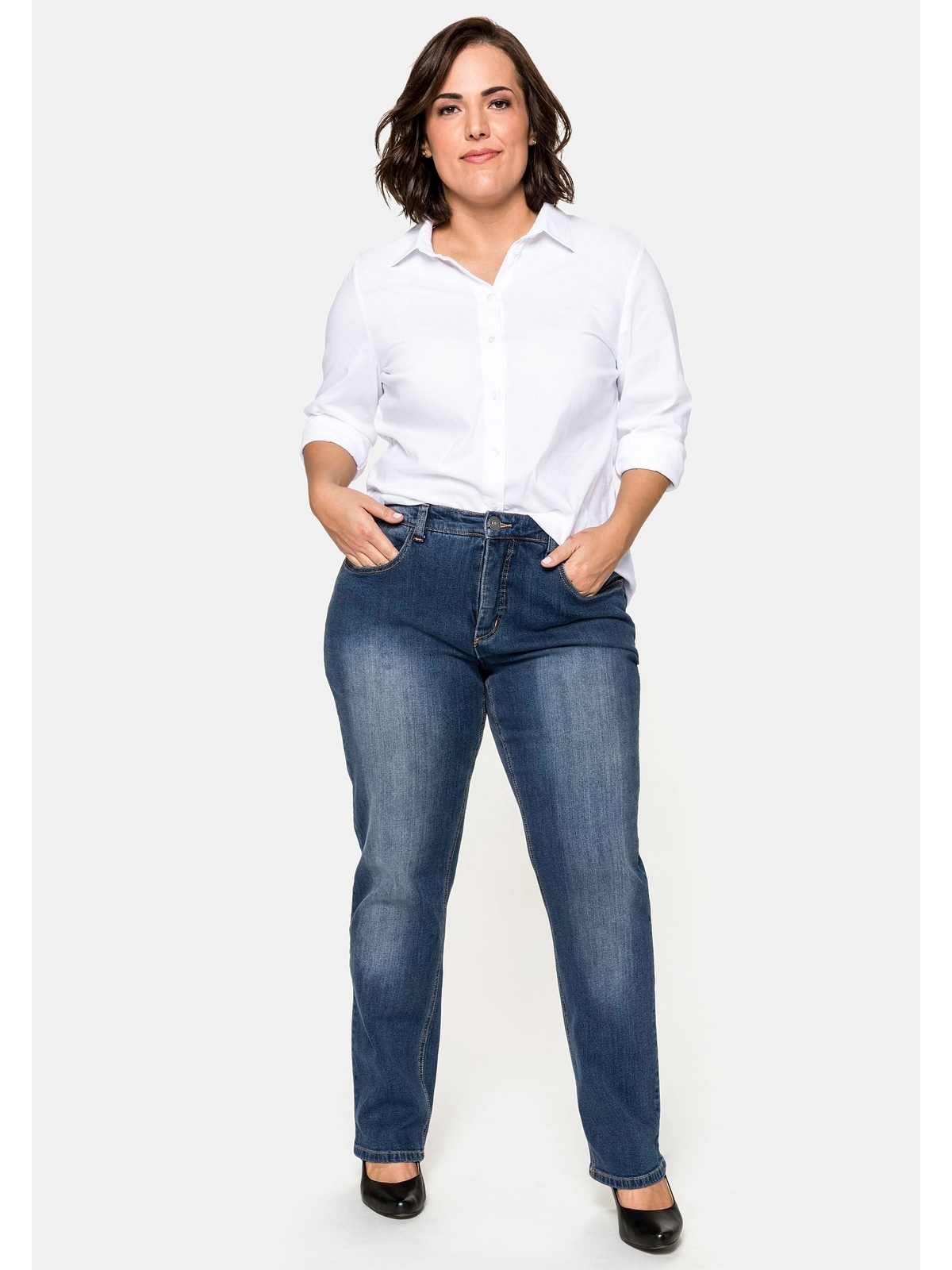 Sheego Stretch-Jeans »Große Größen«, Bauch-weg-Effekt online bestellen |  BAUR