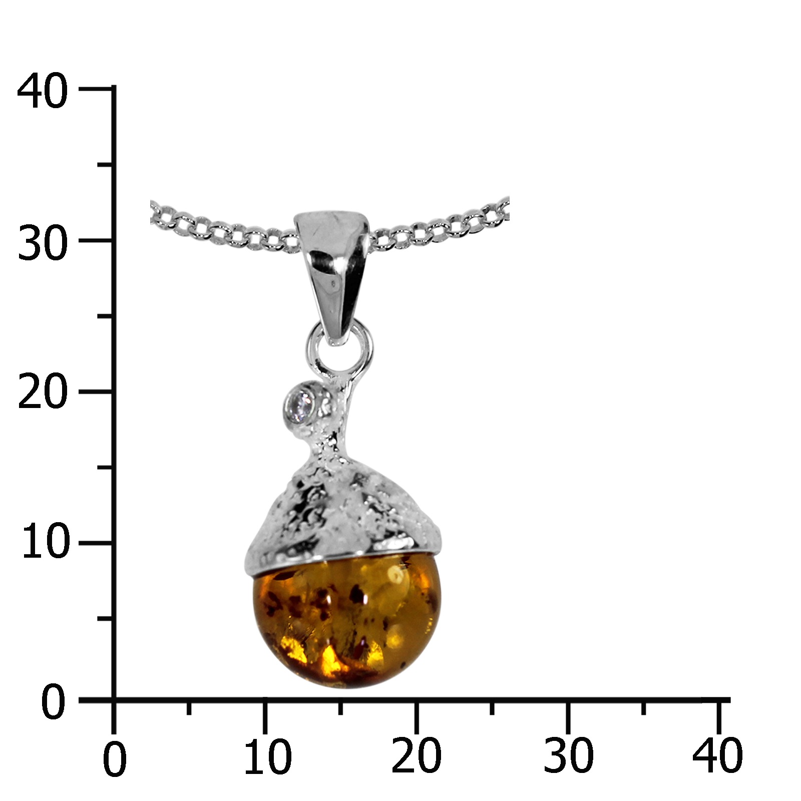 OSTSEE-SCHMUCK Kette mit Anhänger »- Mia - Silber 925/000 - Bernstein/Zirk.«
