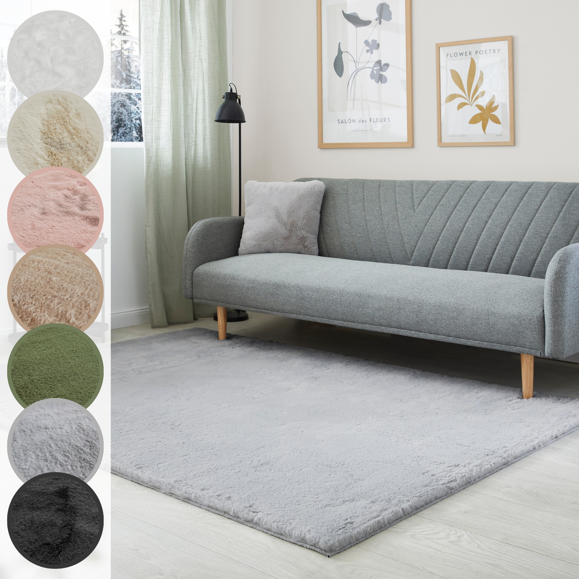 LUXOR living Fellteppich "Novara" rechteckig 30 mm Höhe Kunstfell, Kaninchenfell-Haptik, besonders weicher Hochflor
