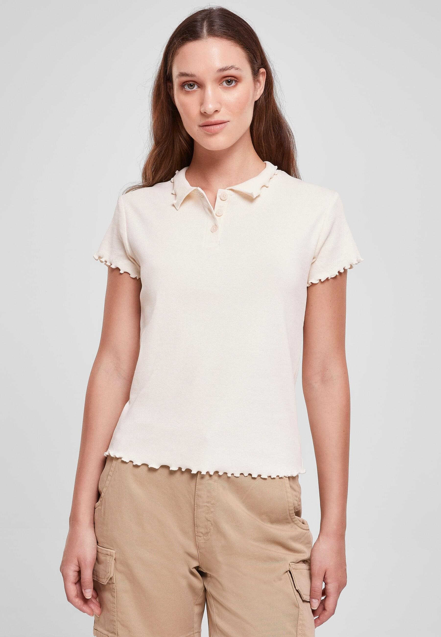 URBAN CLASSICS T-Shirt »Urban Classics Damen Ladies Rib Polo Tee«, (1 tlg.)