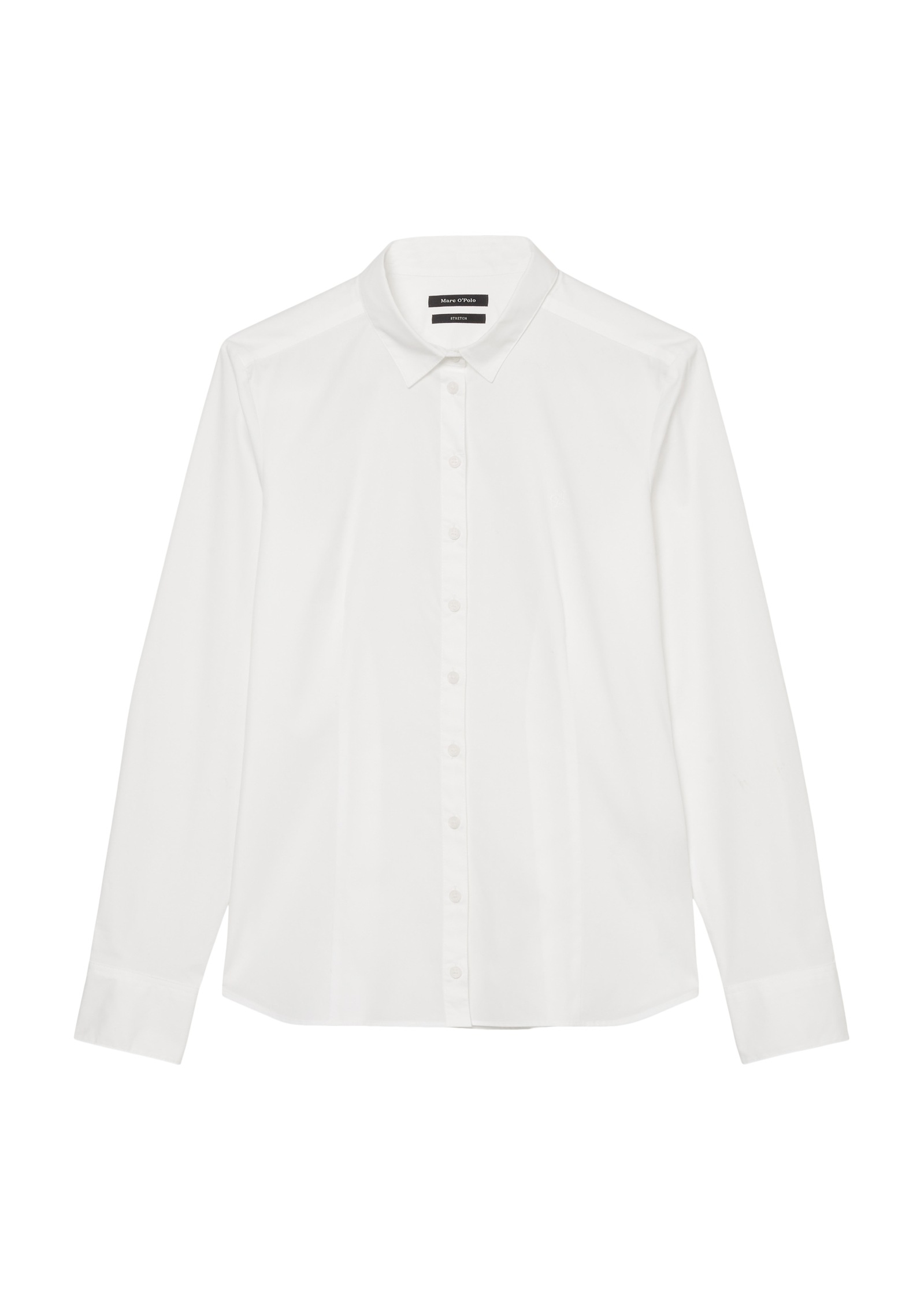 Hemdbluse MARC O'POLO "Blouse, kent collar, long sleeved, slim fit, classic style", Damen, Gr. 40, weiß, Web, Obermaterial: 96% Baumwolle, 4% Elasthan, slim fit, Blusen Hemdbluse 6