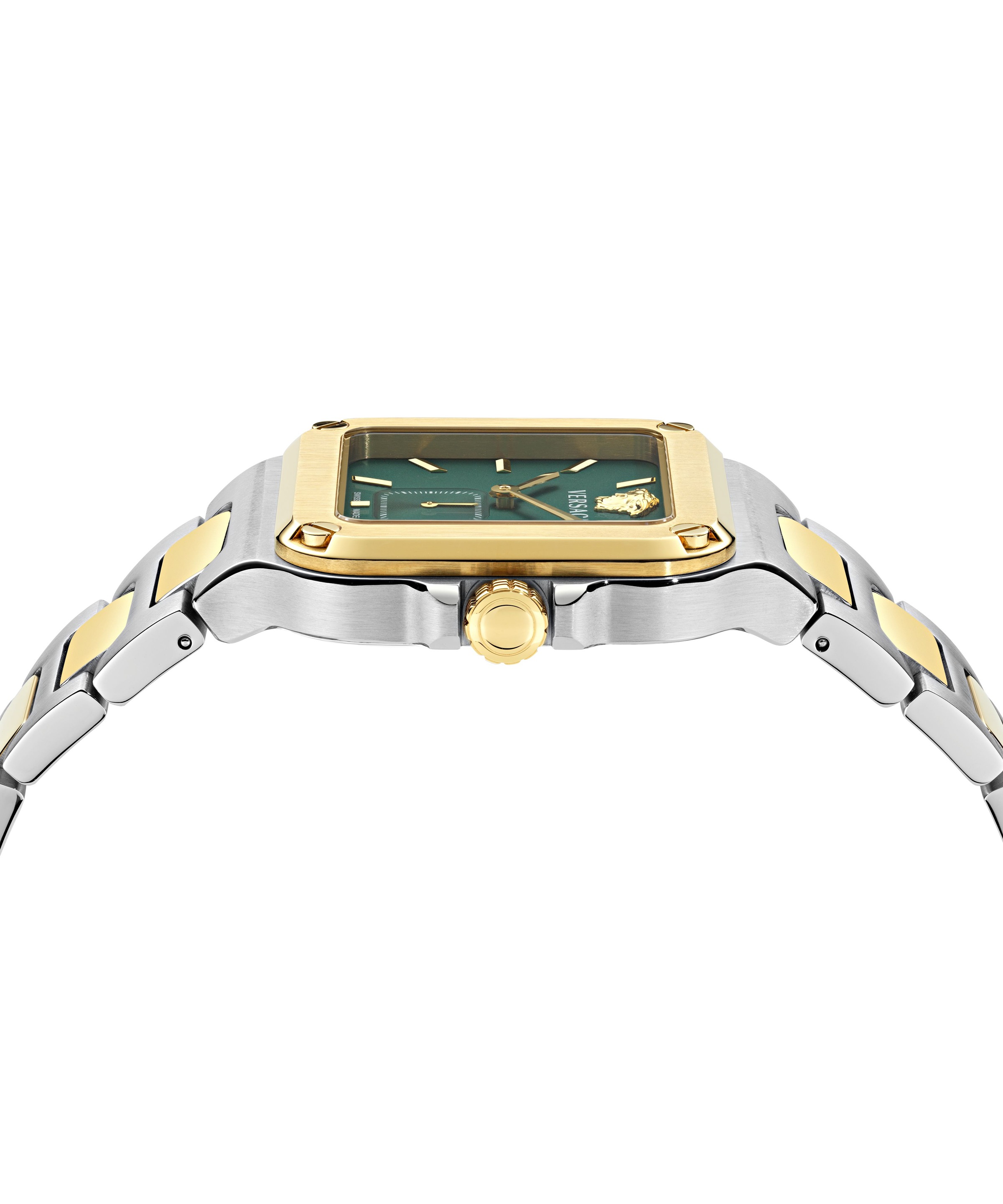Versace Quarzuhr »GRECA EDGE GENT« Armbanduhr, Herrenuhr, Swiss Made, Edelstahlarmband, analog, Tag