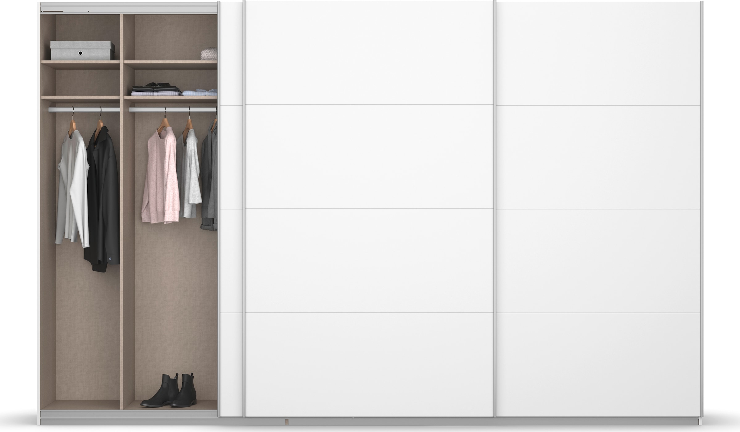 rauch Schwebetürenschrank »Koluna«, Glasfront, inkl. 2 Innenschubladen sowie extra Böden