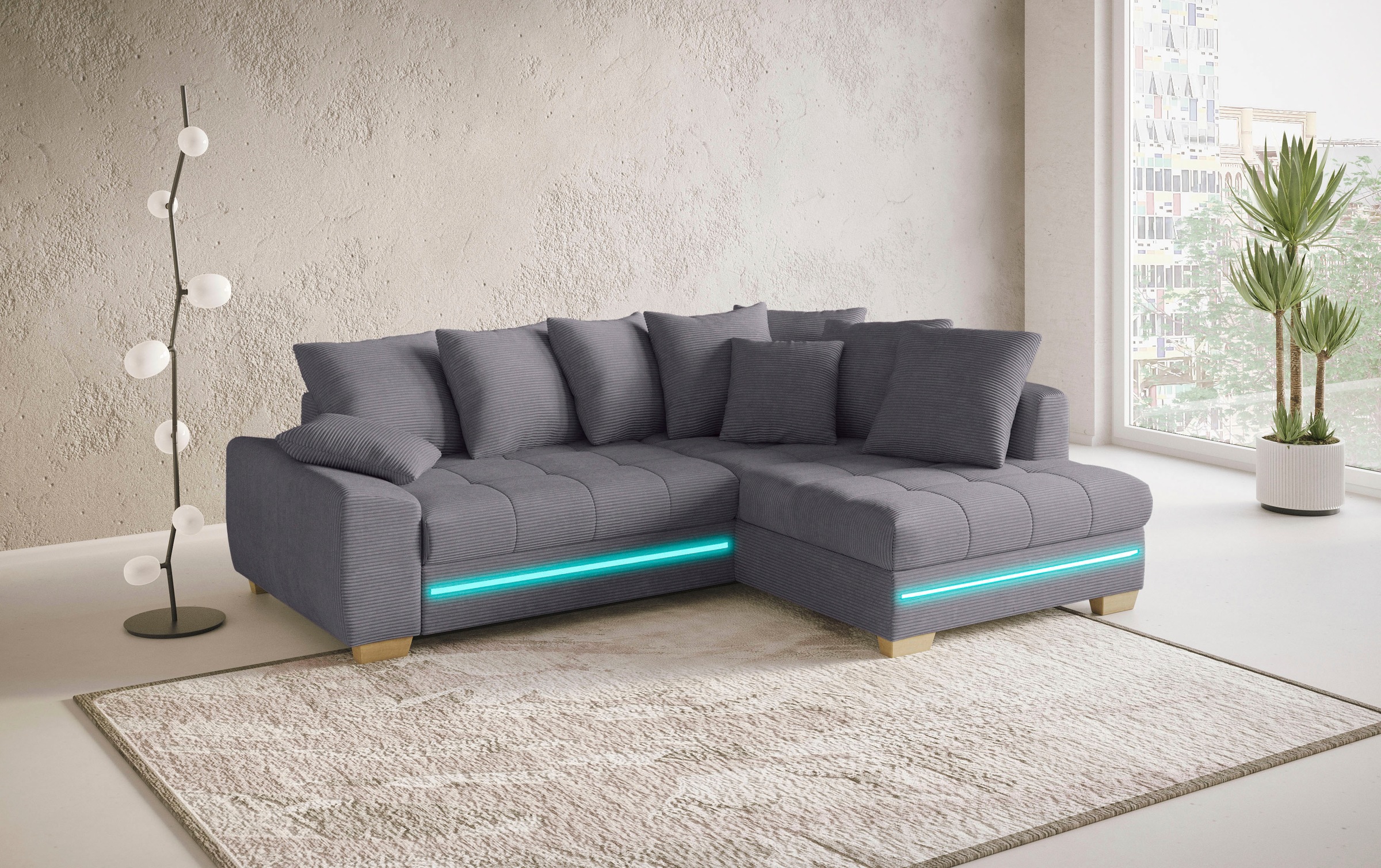 Mr. Couch Ecksofa "Nikita II, L-Form", mit RGB-LED Beleuchtung, wahlweise m günstig online kaufen