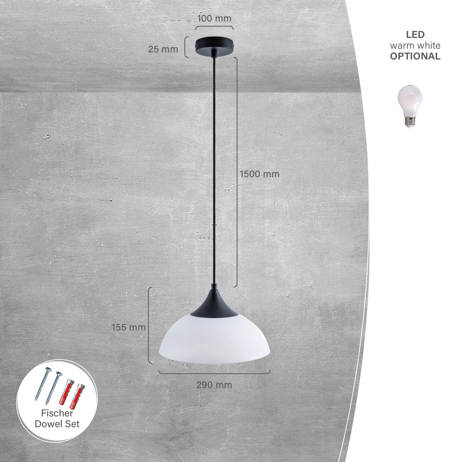 Paco Home Pendelleuchte »JIN«, 1 flammig, Leuchtmittel E27 | ohne Leuchtmittel, Hängelampe Esszimmer Esstischlampe 1,5m Textilkabel Kürzbar E27