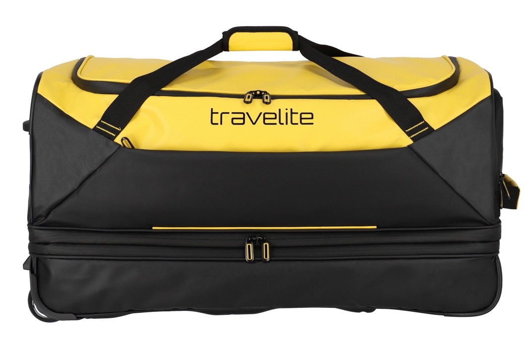 travelite Reisetasche »BASICS mit Rollen und Bodenfach«, Reisetasche, Wasserabweisend, separates Bodenfach