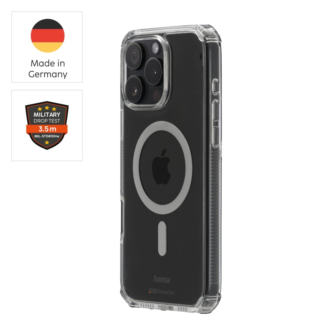 Hama Smartphone-Hülle »Handyhülle „Extreme Protect“ f. iPh. 16 Pro Max (f. MagSafe, stoßfest)« iPhone 16 Pro Max 17,5 cm (6,9 Zoll)