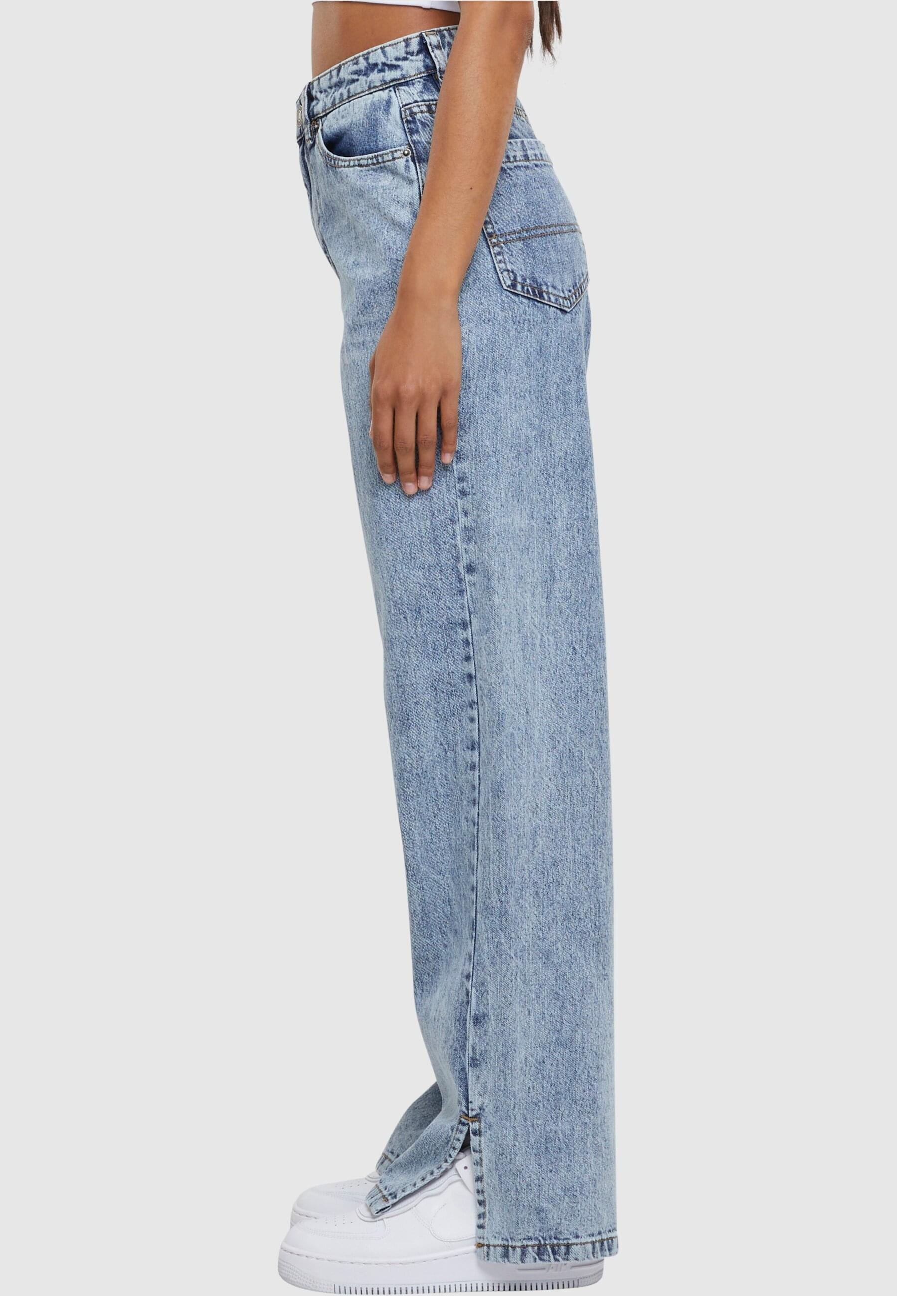 URBAN CLASSICS Bequeme Jeans »Damen Ladies Wide Leg Slit Denim« online  kaufen | BAUR | Stretchjeans