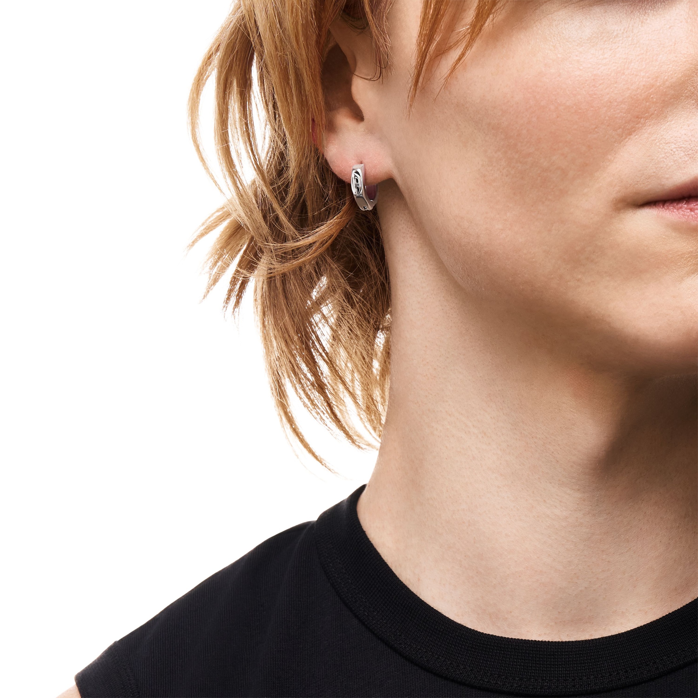 Diesel Single-Creole »Schmuck Geschenk Edelstahl Ohrring Oval D Logo«