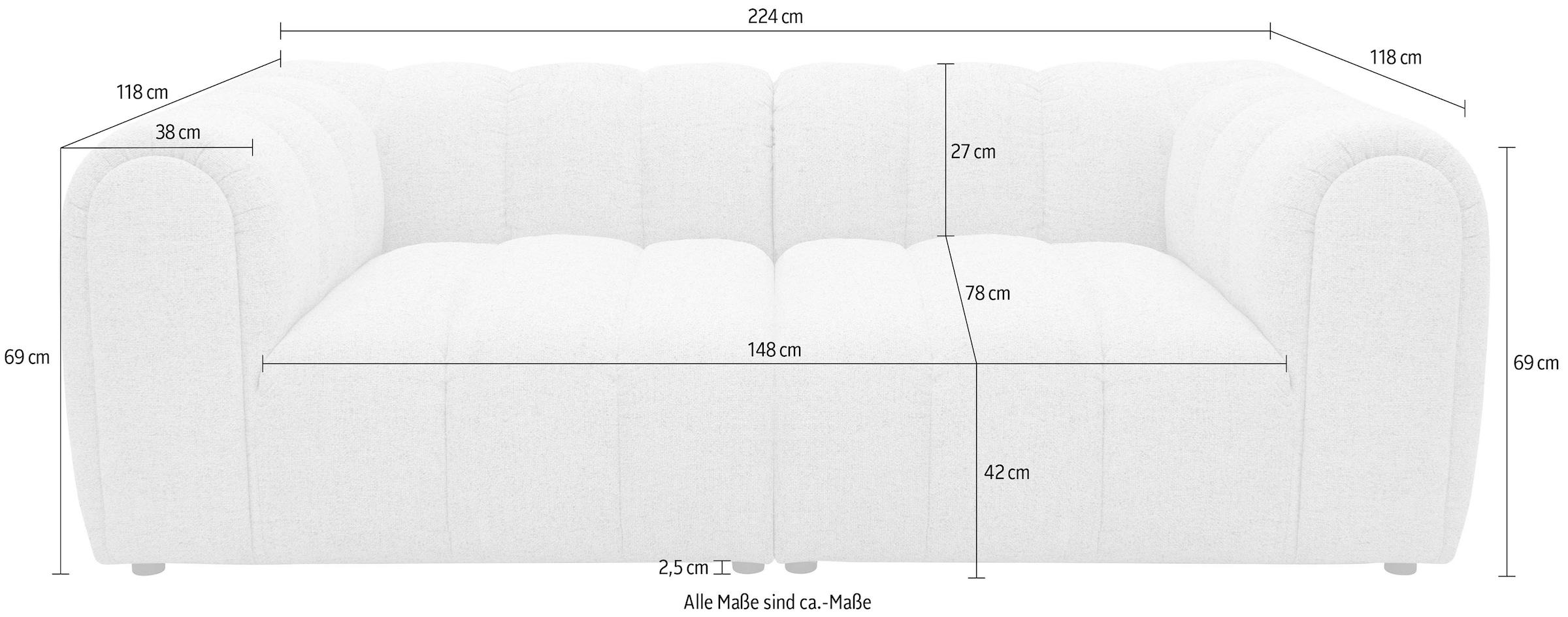 DOMO collection Big-Sofa »800 020«, (2 St.)