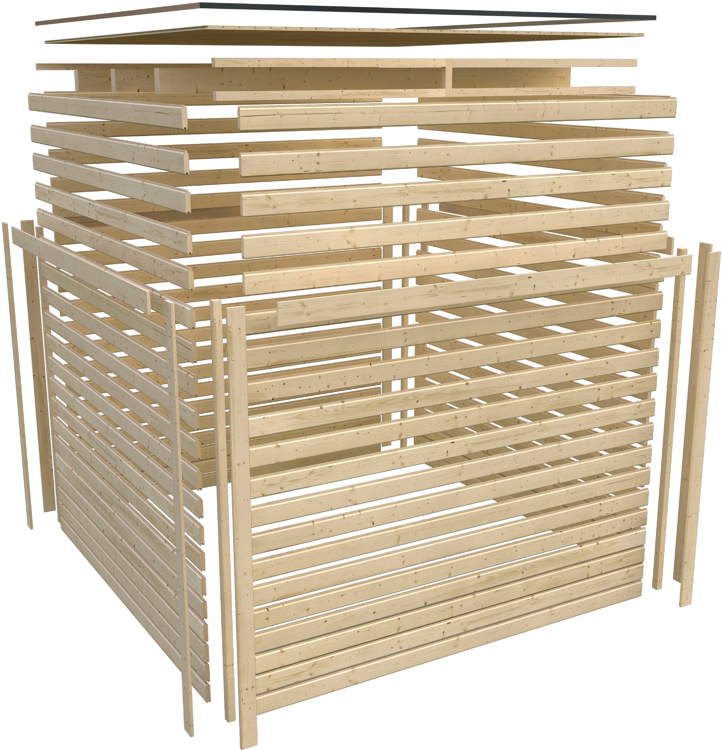 Karibu Gartenhaus »"Ditsche 1"«, naturbelassen oder terragrau
