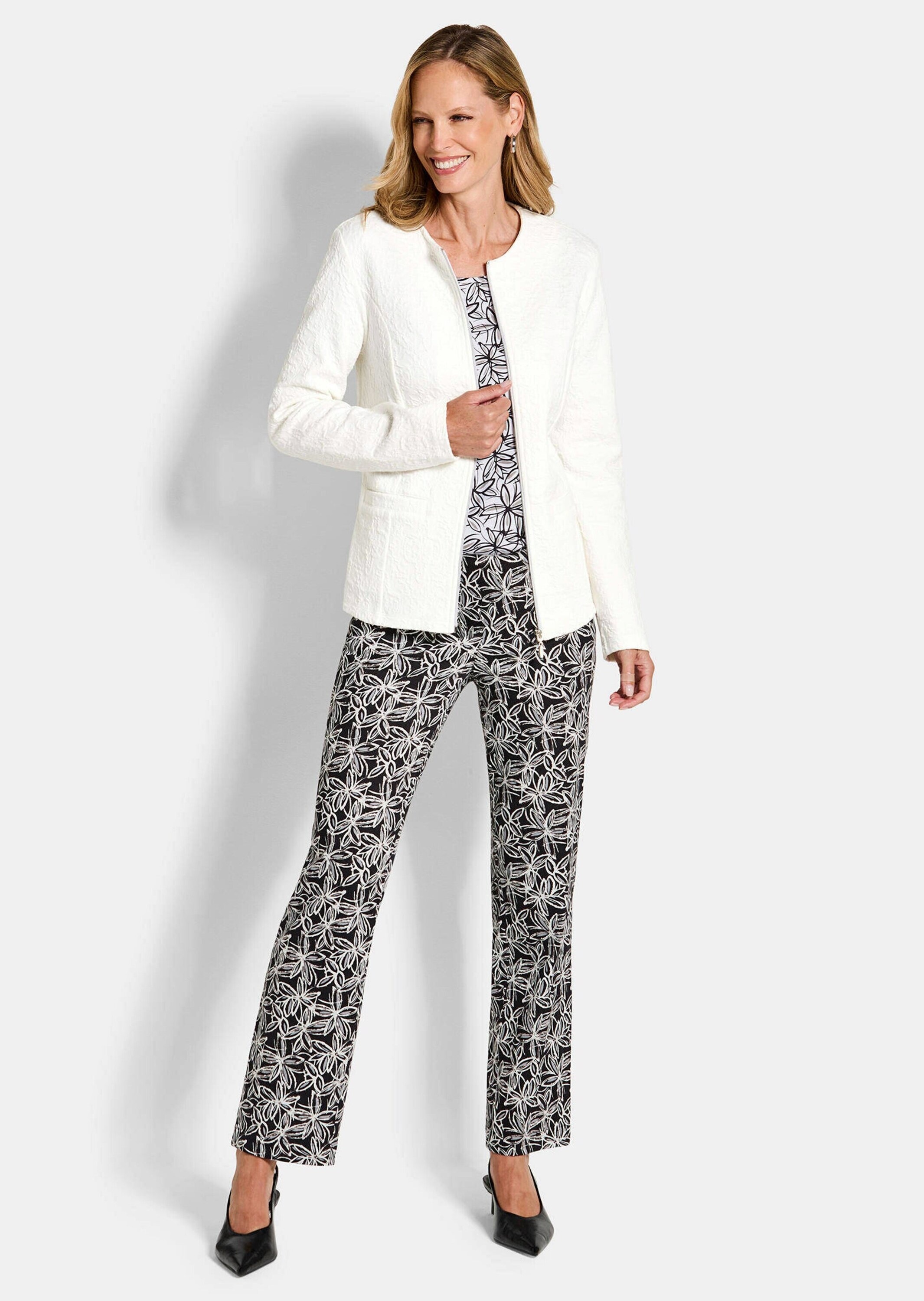 GOLDNER Sommerjacke "Kurzgröße Elegante Baumwolljacke mit Struktur" Jaquard günstig online kaufen