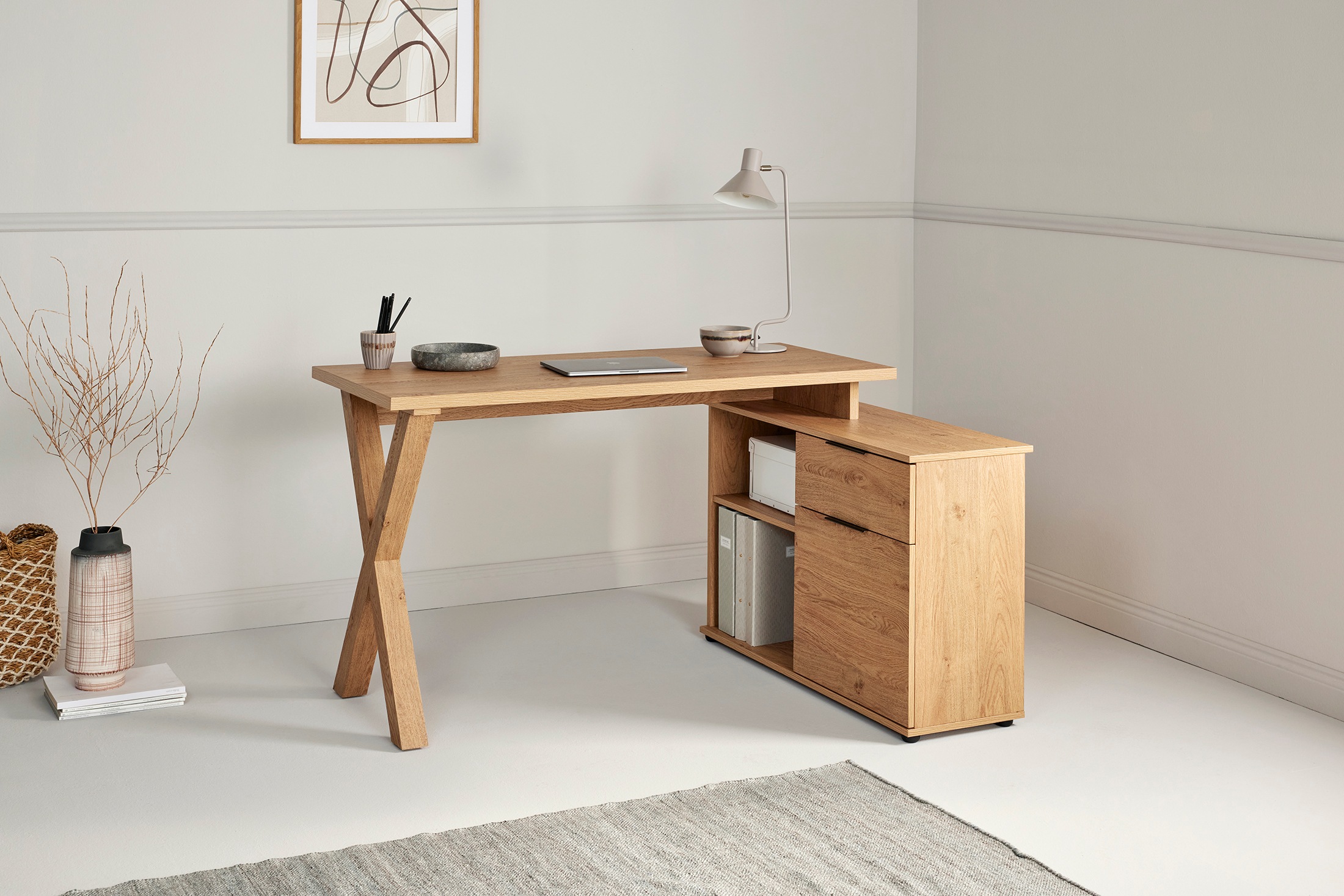 Jahnke Eckschreibtisch »X-CLUB C 40 E« 1 Stk. tlg. wechselseitig montierbar, X-Gestell