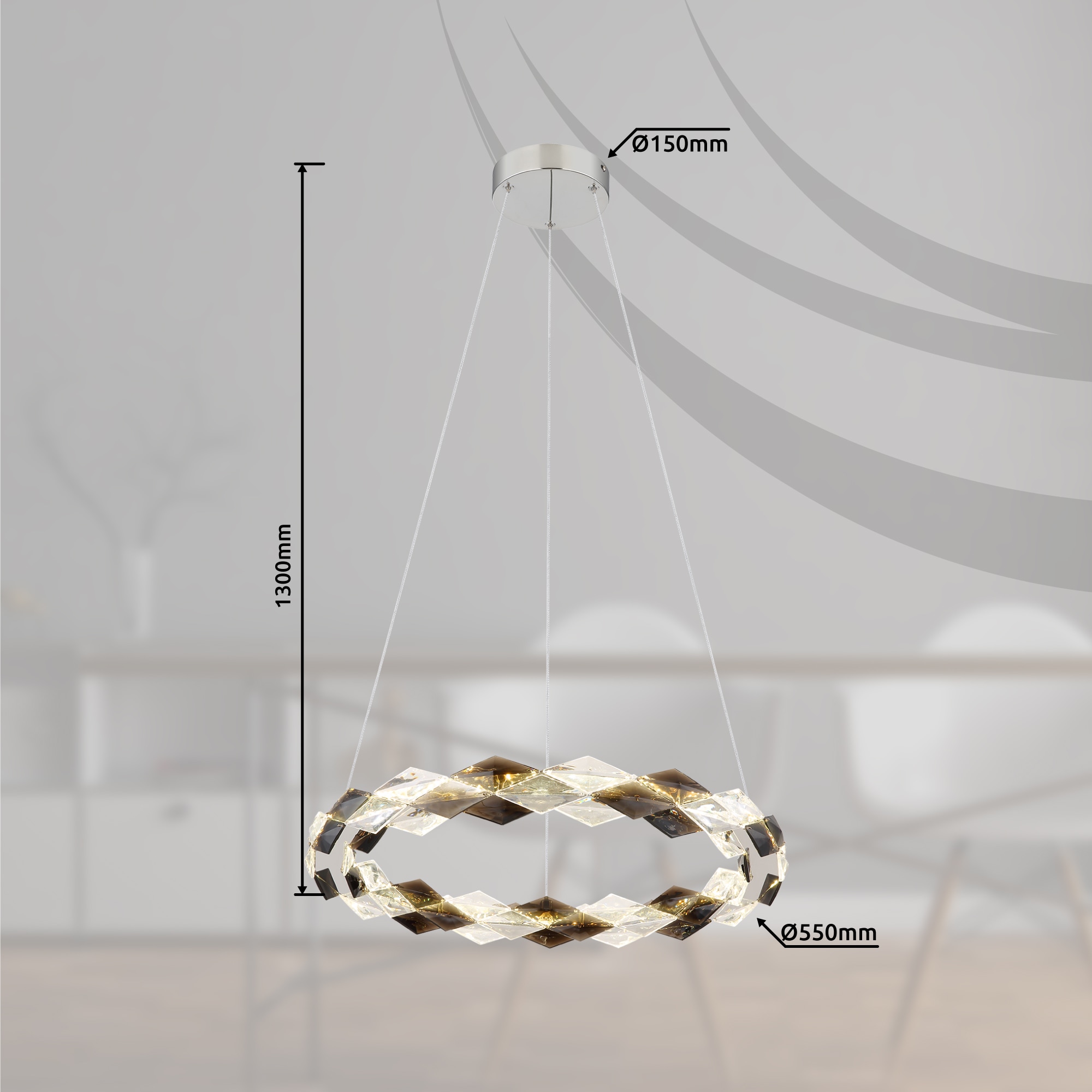 GLOBO LIGHTING LED Pendelleuchte »KARILION«, Leuchtmittel LED-Modul | LED fest integriert, Hängelampe/Hängeleuchte/Wohnzimmer/Esstisch/elegant