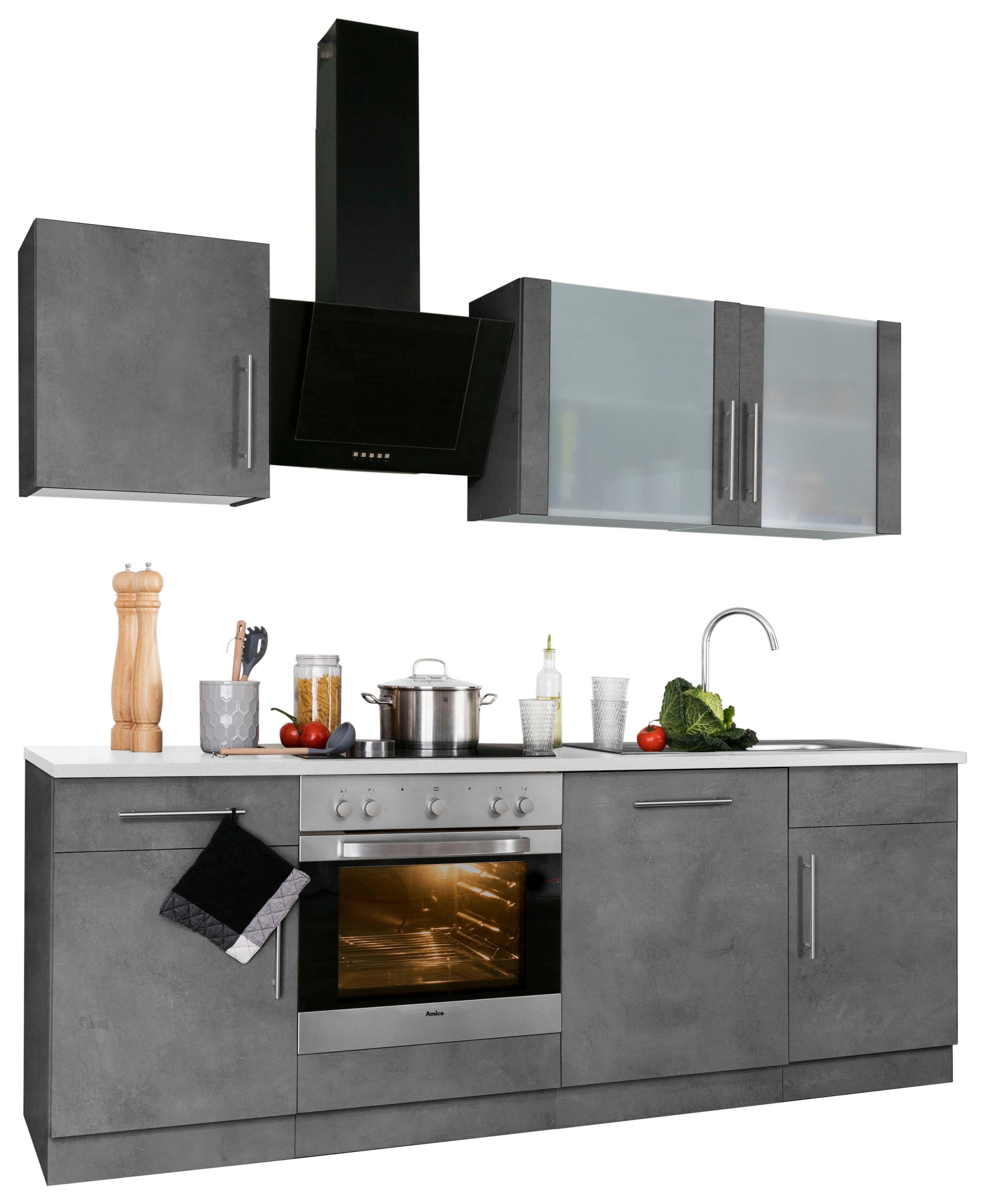 bestellen Küchenzeile mit | BAUR wiho Küchen Breite 220 E-Geräten, cm »Cali«,