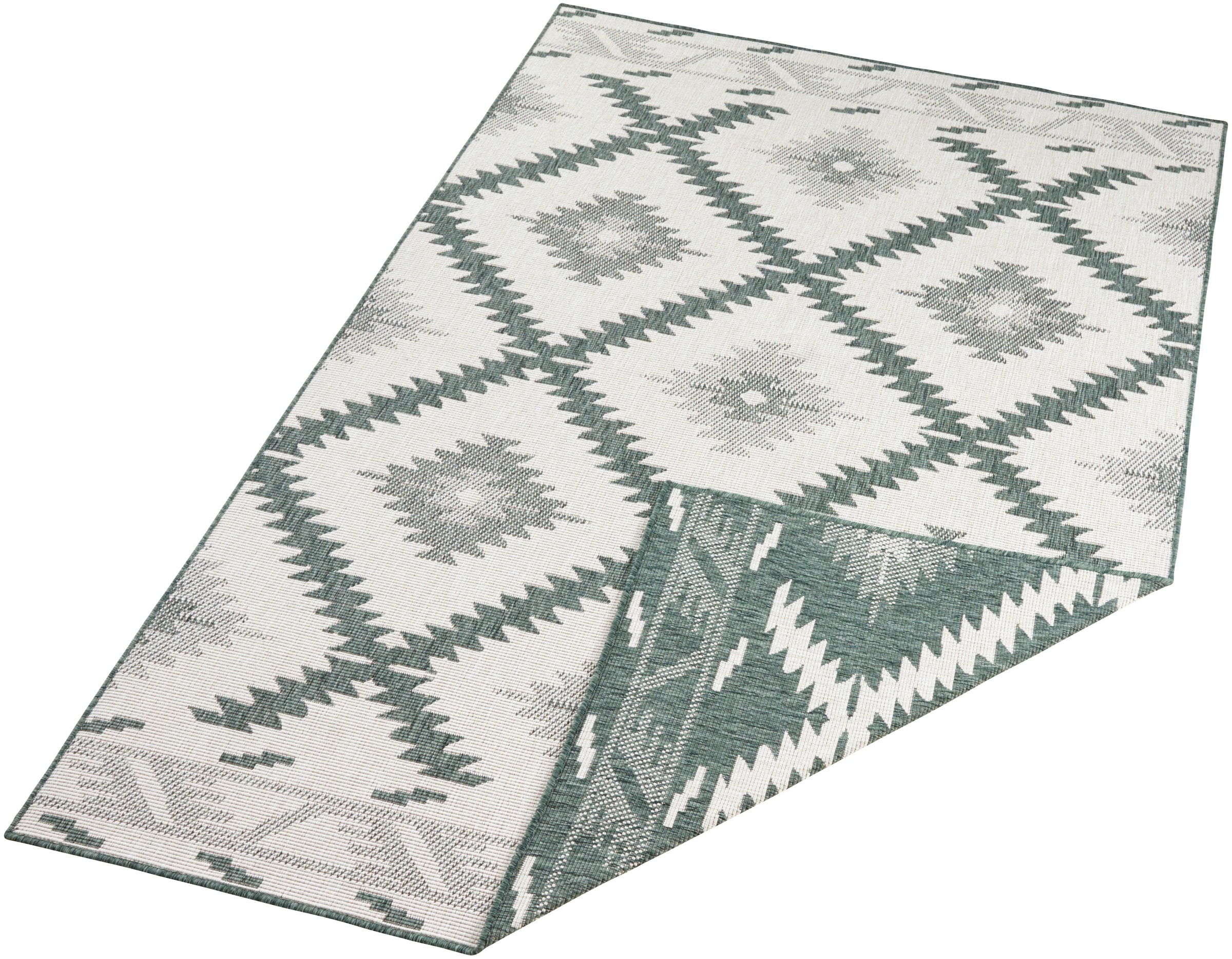 NORTHRUGS Teppich »Malibu Wendeteppich«, rechteckig, 5 mm Höhe, In-& Outdoor, Wetterfest, Balkon, Läufer, Wohnzimmer, Wasserfest