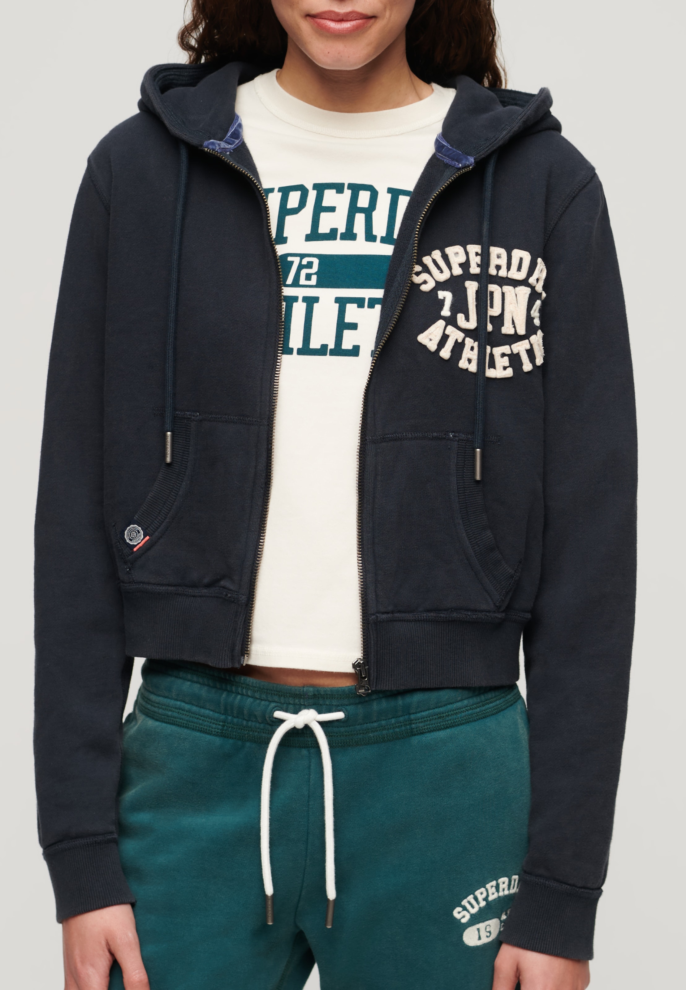 Superdry Kapuzensweatjacke »ATHLETIC RELAXED CROP ZIPHOOD«
