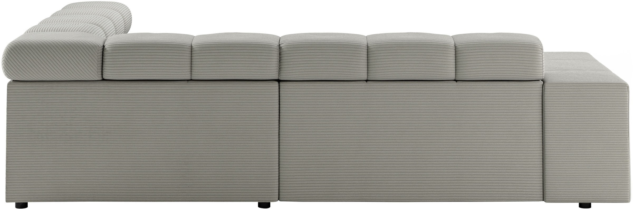 INOSIGN Ecksofa »Ancona, incl. Kopfteilverstellung + 3 Zierkissen, L-Form, bequem«, wahlweise motorische Sitztiefenverstellung, B/T(H: 249/215/70 cm