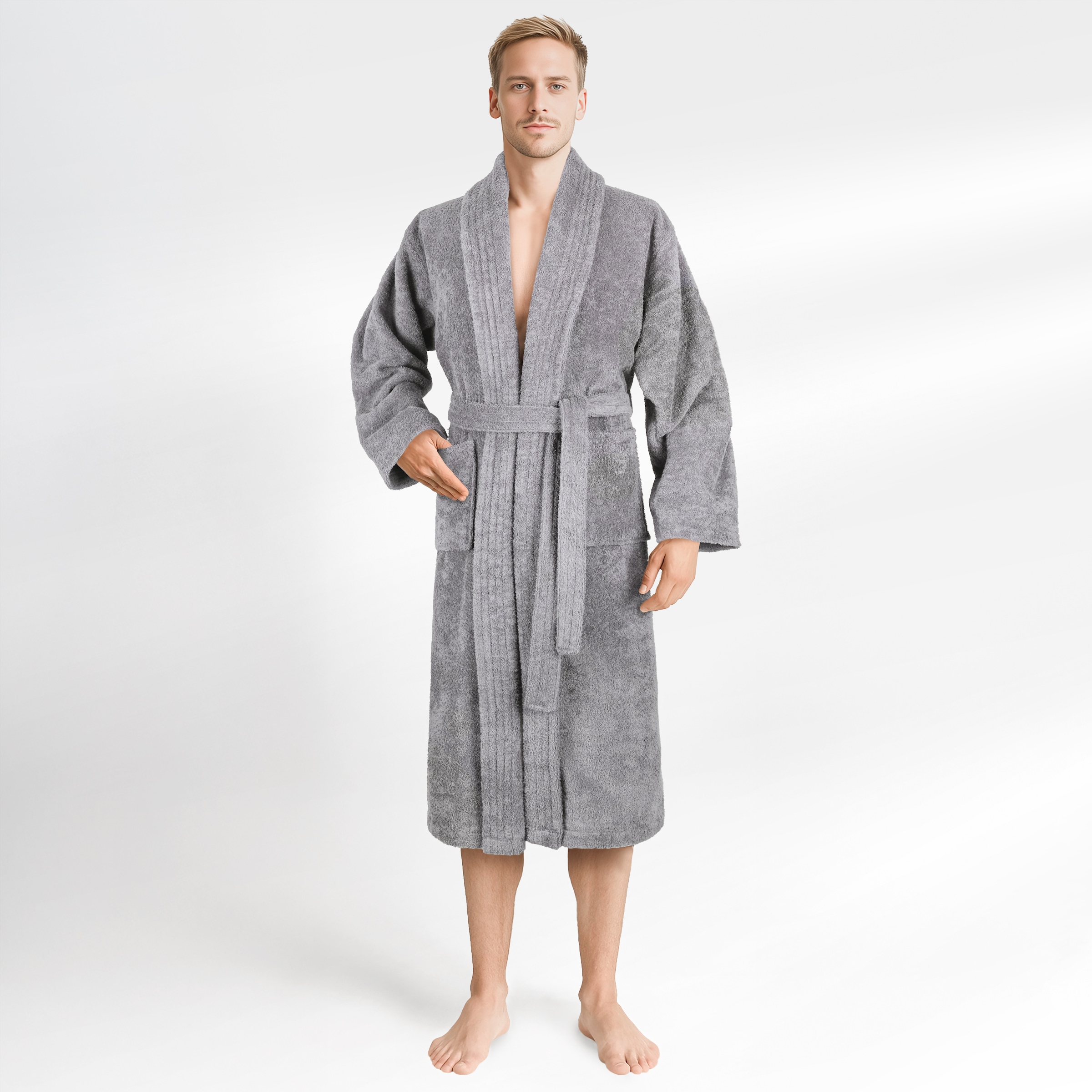 HAMMETEX Herrenbademantel "hergestellt aus 100% Baumwolle – 380 g/m² Frottee, mit Taschen" 1 Stk. saugfähig & Weich