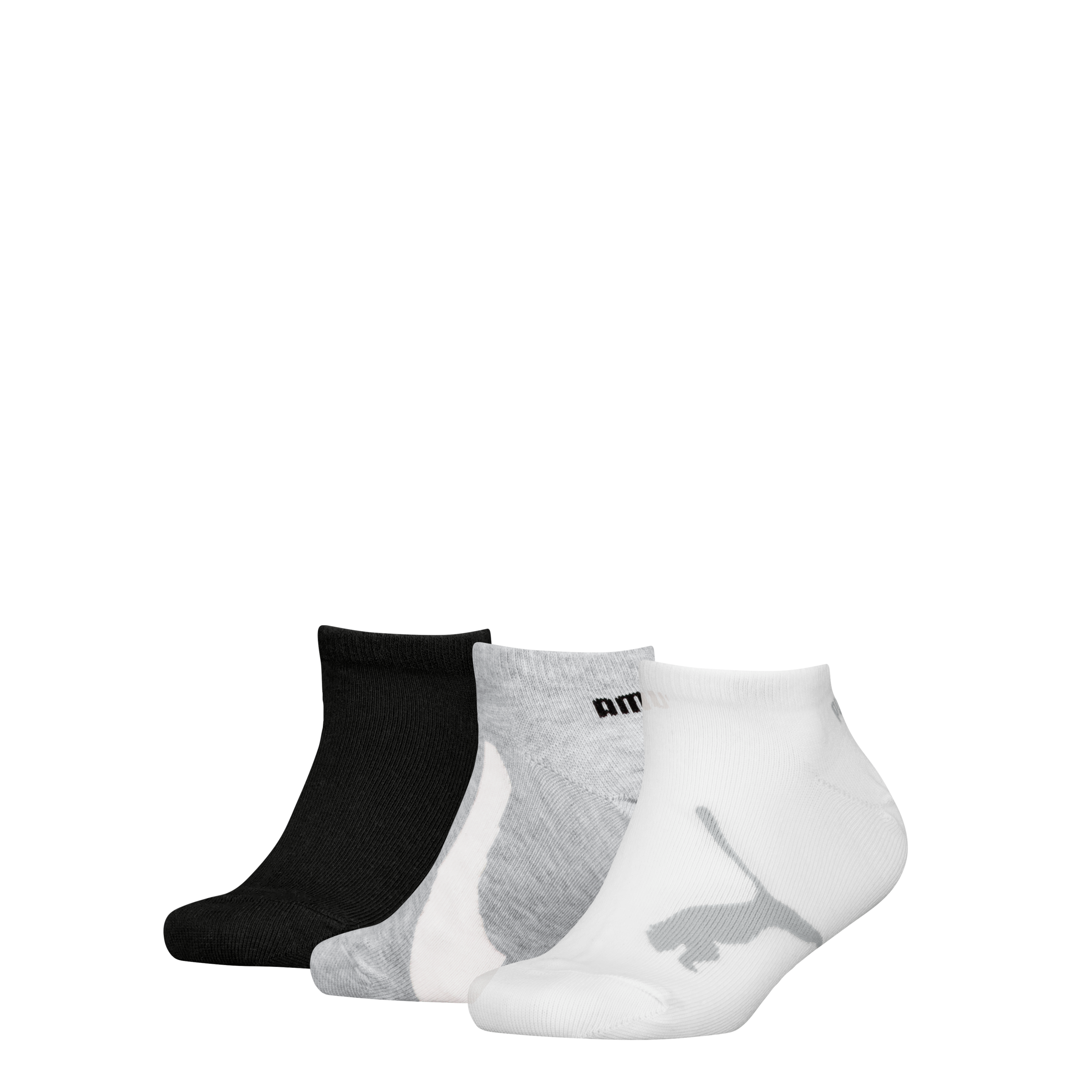 PUMA Mädchen Sneakersocken "PUMA KIDS BWT SNEAKER 3P", Gr. 27, weiß, Baumwollmischung, Socken, Flache Zehennähte, Logo