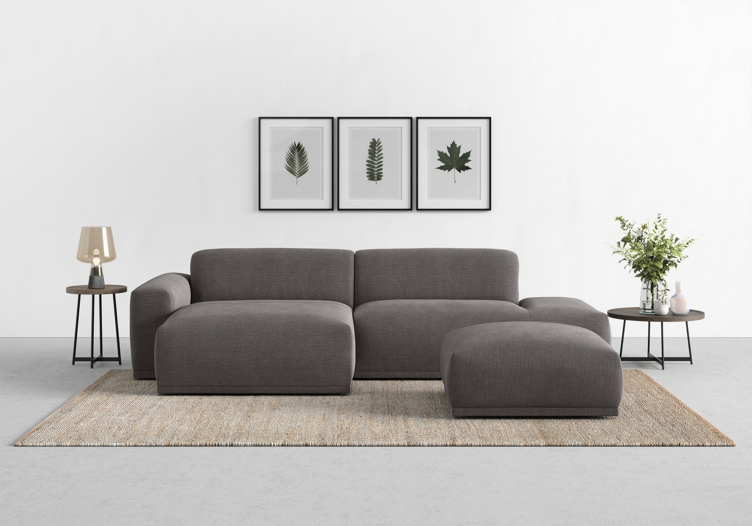 TRENDMANUFAKTUR Ecksofa Braga, aus 2 Teilen, moderner Cord-Stoff