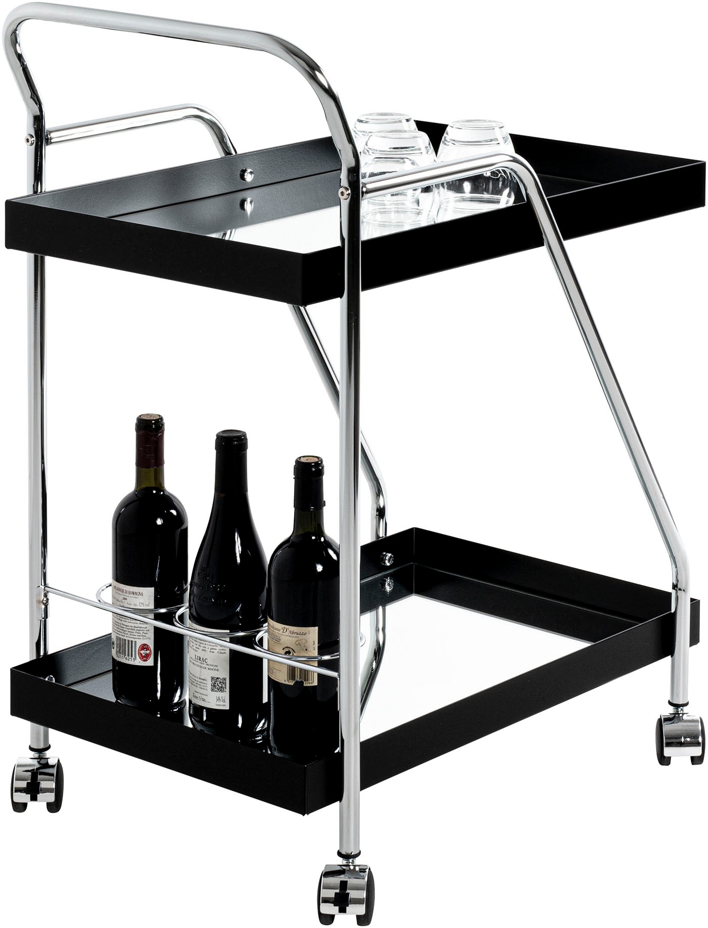 HAKU Servierwagen »Dinett, Kaffeetisch, Küchenwagen, Serviertisch, Teewagen, Trolley« 1 Stk. tlg. rechteckig - aus Metall Silber B/T/H 62/46/84 cm