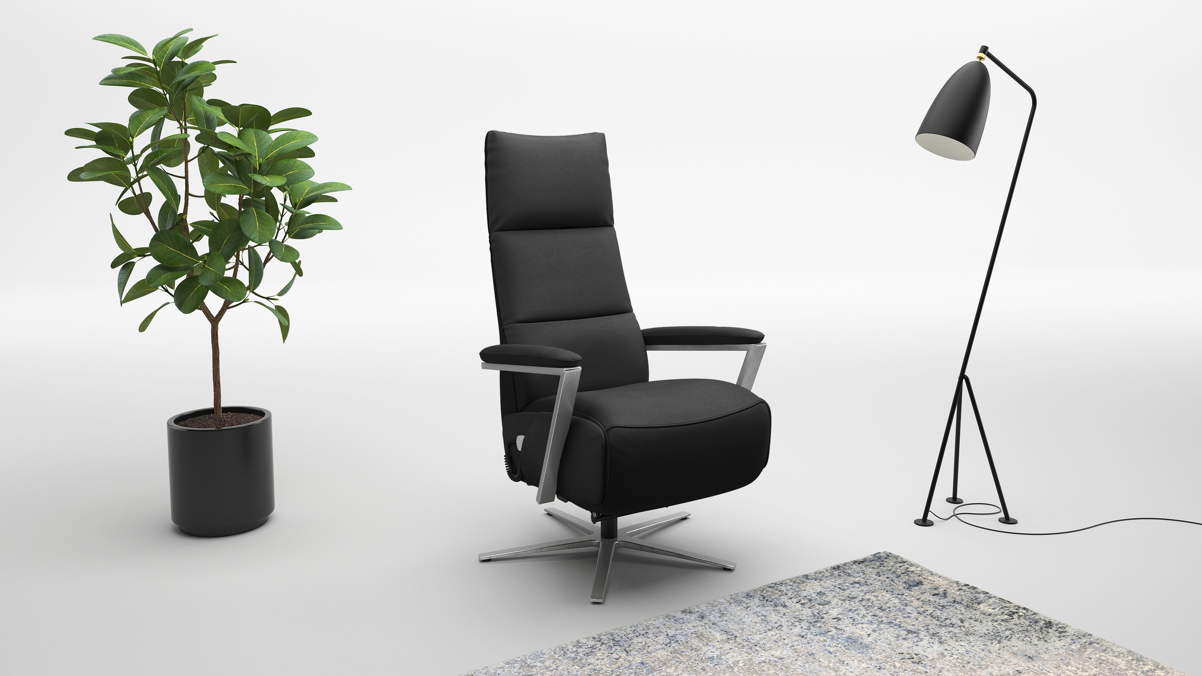 sit&more "Vario Comfort, inkl. Kopfteilverstellung & 360 Drehfunktion" mit Herz-Waage-Funktion & 3 Motoren, Höhe der Armlehnen 60cm