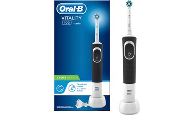 Oral B Elektrische Zahnbürste »Vitality 100 CrossAction Schwarz«, 1 St. Aufsteckbürsten kaufen