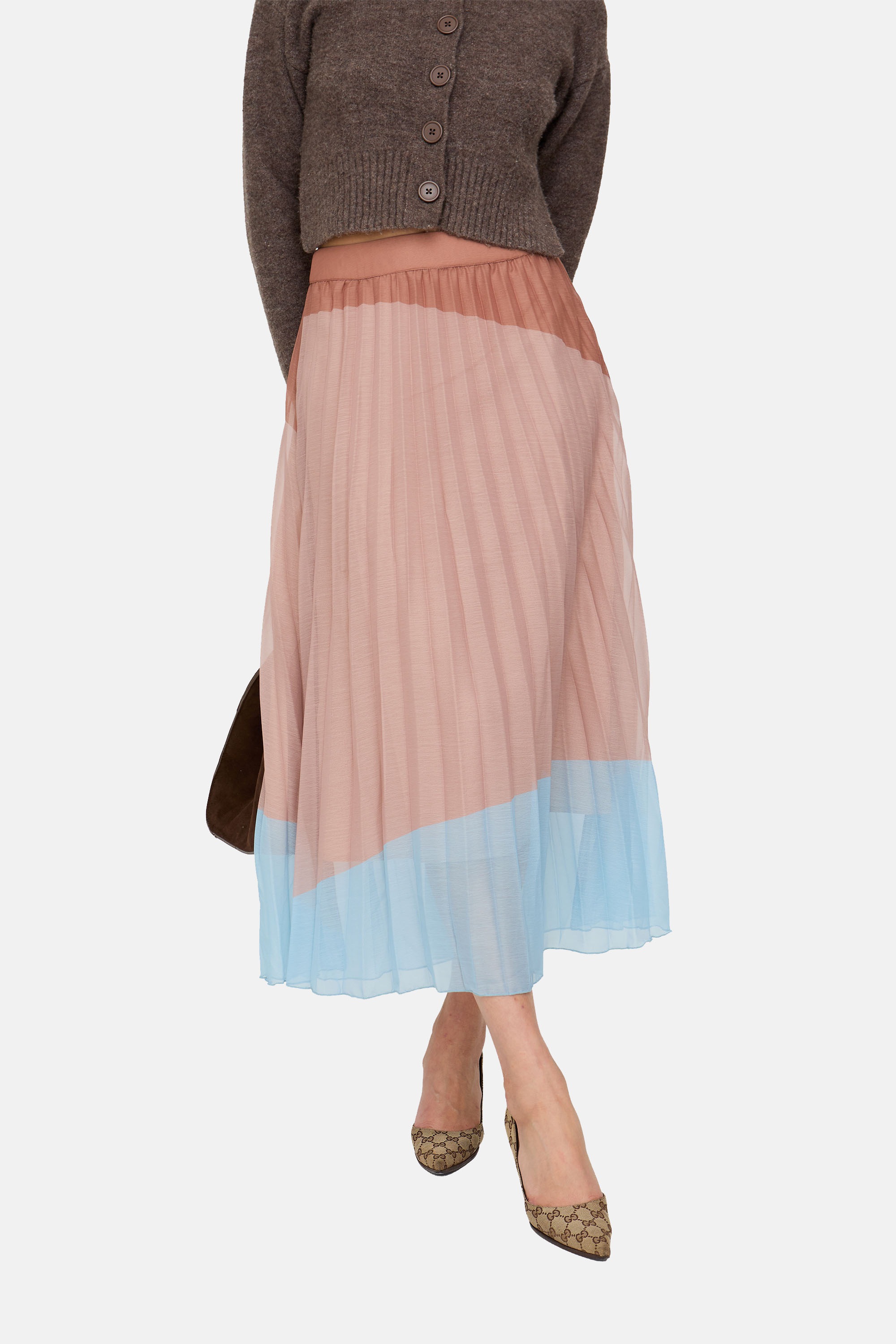 Lily and Lionel Midirock "Ladbarn Colour Block Pleated Maxi Skirt In Multi günstig online kaufen