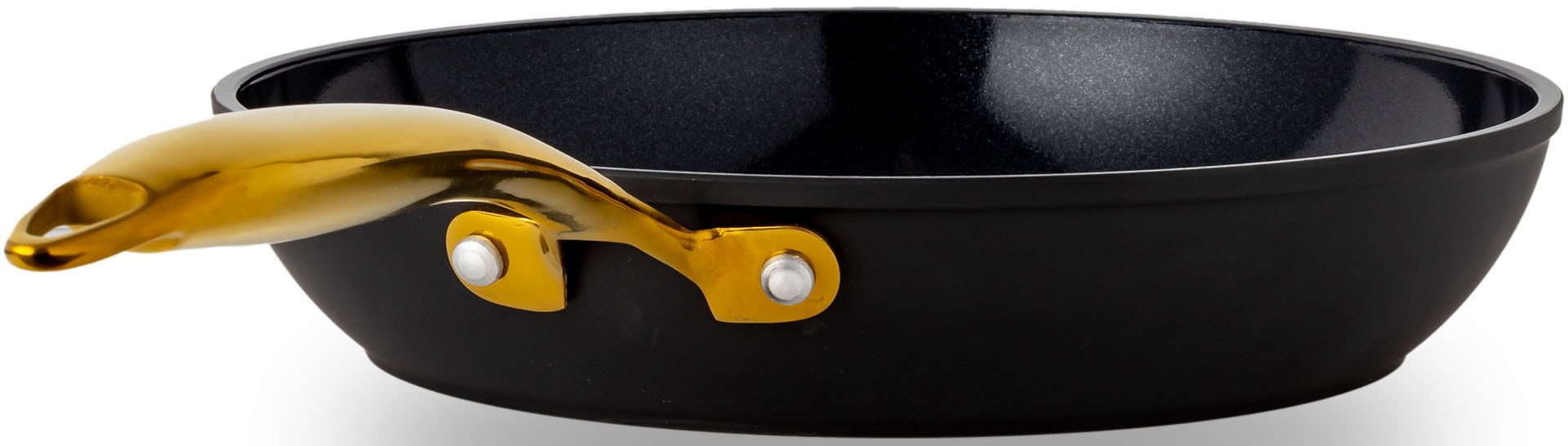 HENSSLERS Bratpfanne »HSN«, Aluminium, (1 tlg.), BLACK CERAMIC Antihaftbeschichtung, goldener Edelstahlgriff, Induktion