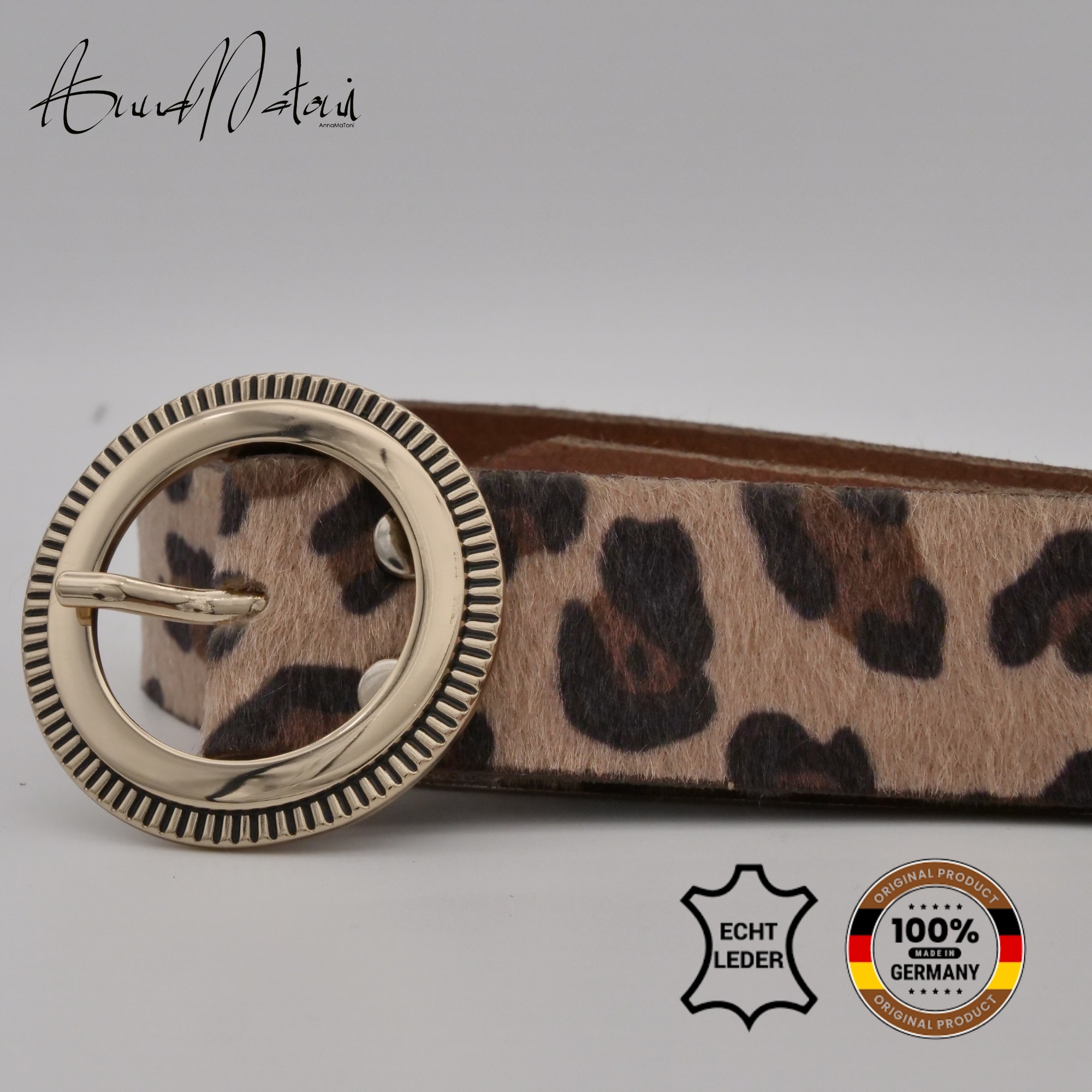 AnnaMatoni Ledergürtel »AnnaMatoni Damen Ledergürtel in hochwertigem Kunstfell in Leo«
