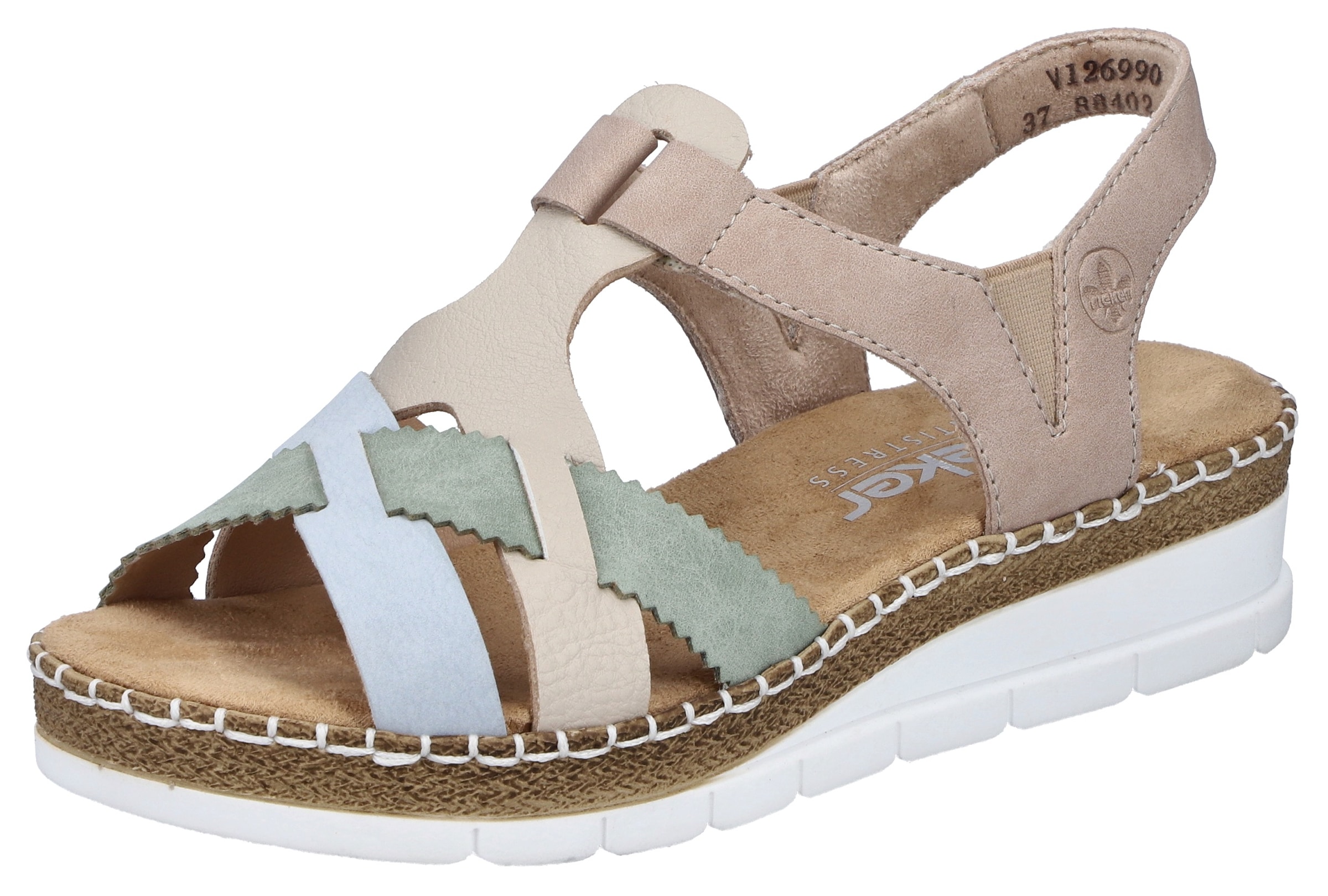 Rieker Sandale  Sommerschuh, Keilsandalette, Schlupfschuh mit Gummizug