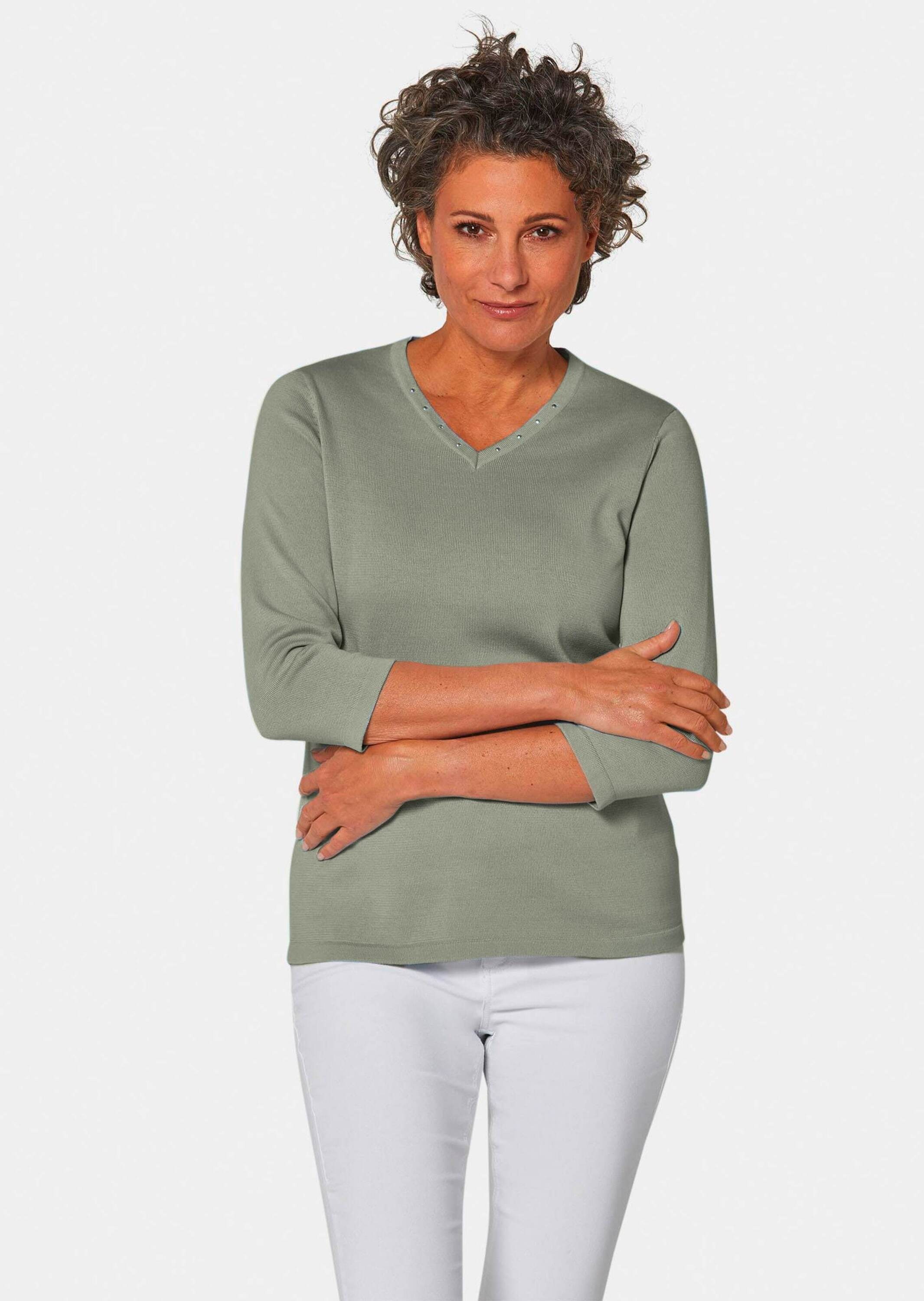 GOLDNER Rundhalspullover »V-Pullover Pullover in hochwertiger Qualität«