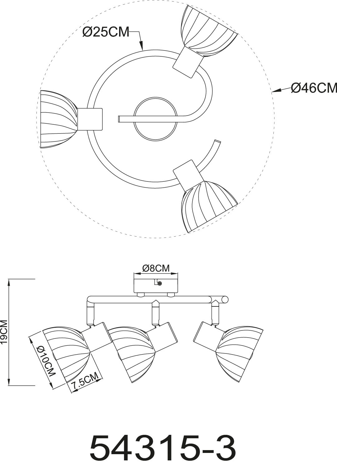 GLOBO LIGHTING Deckenstrahler »ZACHERY« E14 1 Stk. Spot Deckenspot Flur Schlafzimmer Wohnzimmer