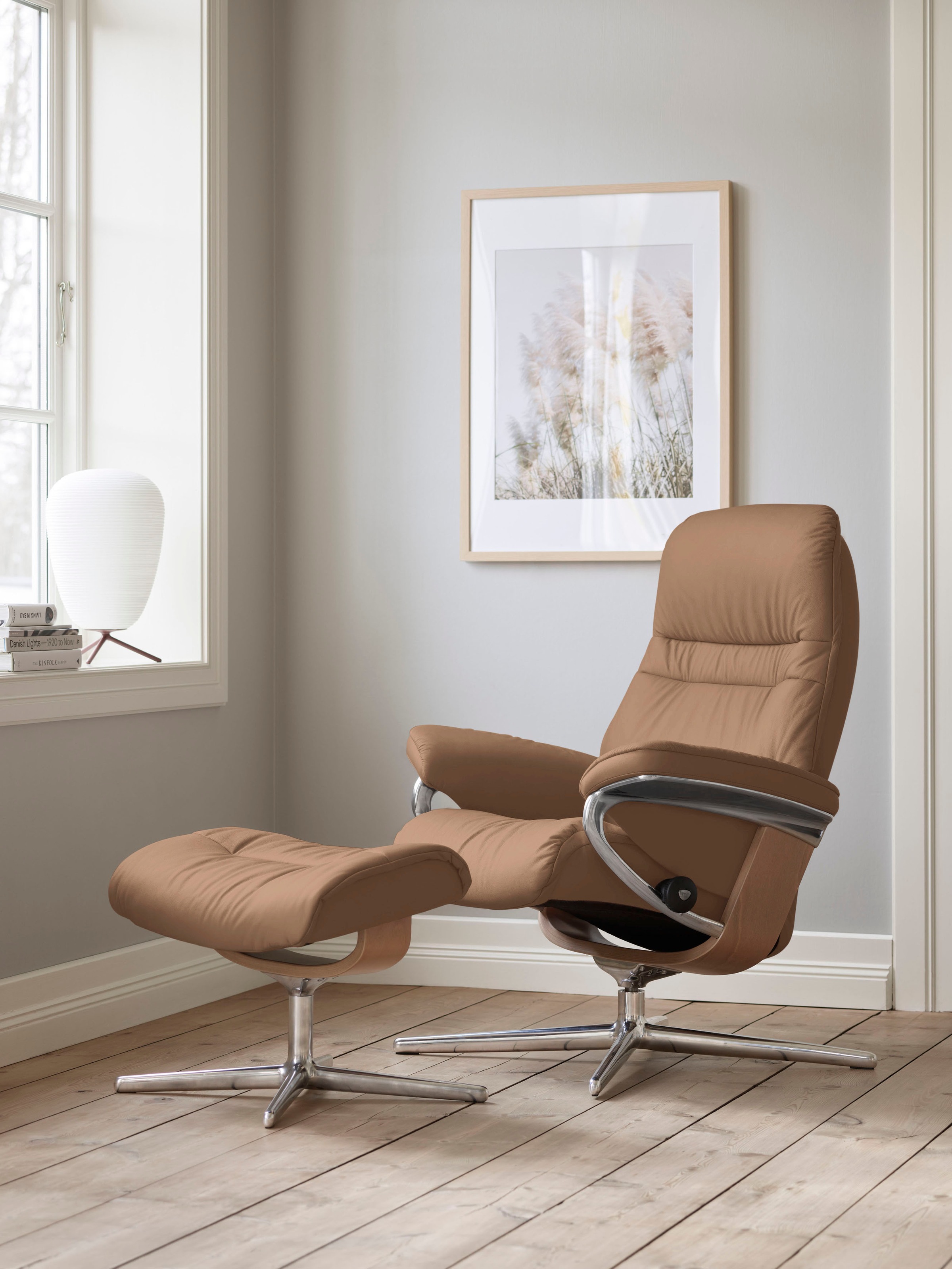 Stressless Relaxsessel "Sunrise" mit Cross Base, Größe S, M & L, Holzakzent Eiche